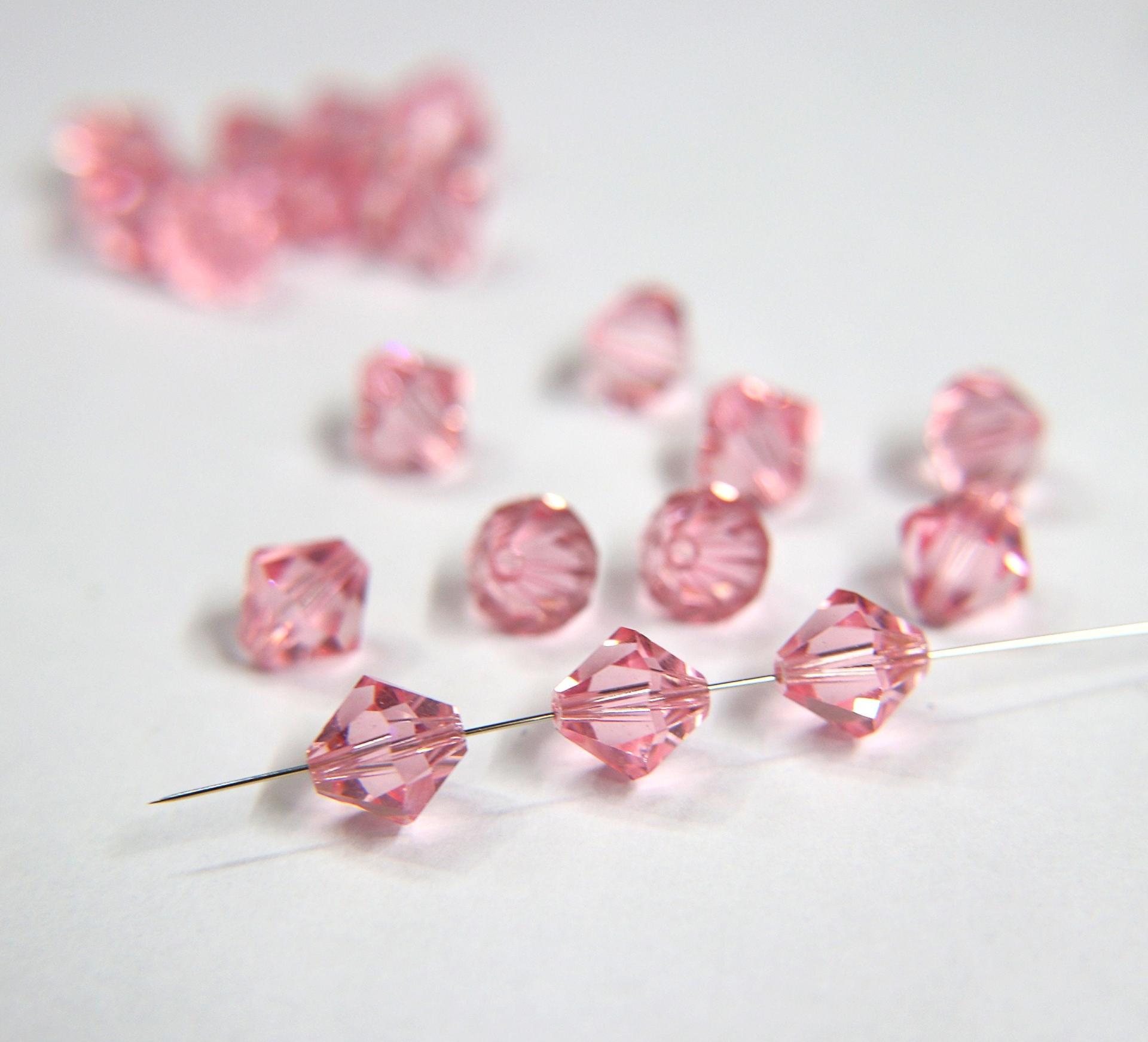 10MM Light Rose Vintage Swarovski Bicone Beads 12/36/72/144/288 Pieces Haute couture embellishments, premium beads, vintage