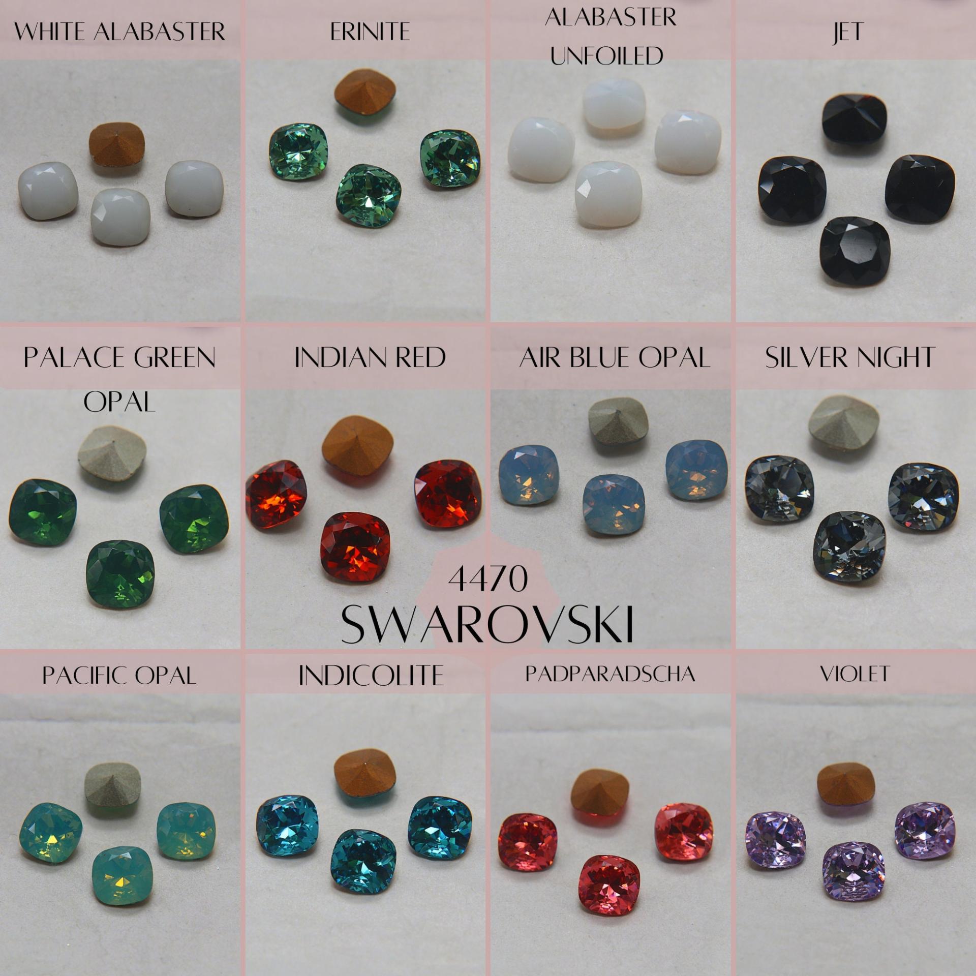 Vintage Swarovski 10 mm (15 Colours) Rounded Square 4470 Premier Crystal Rhinestones 2/6/12/36/72 Pieces gemstones