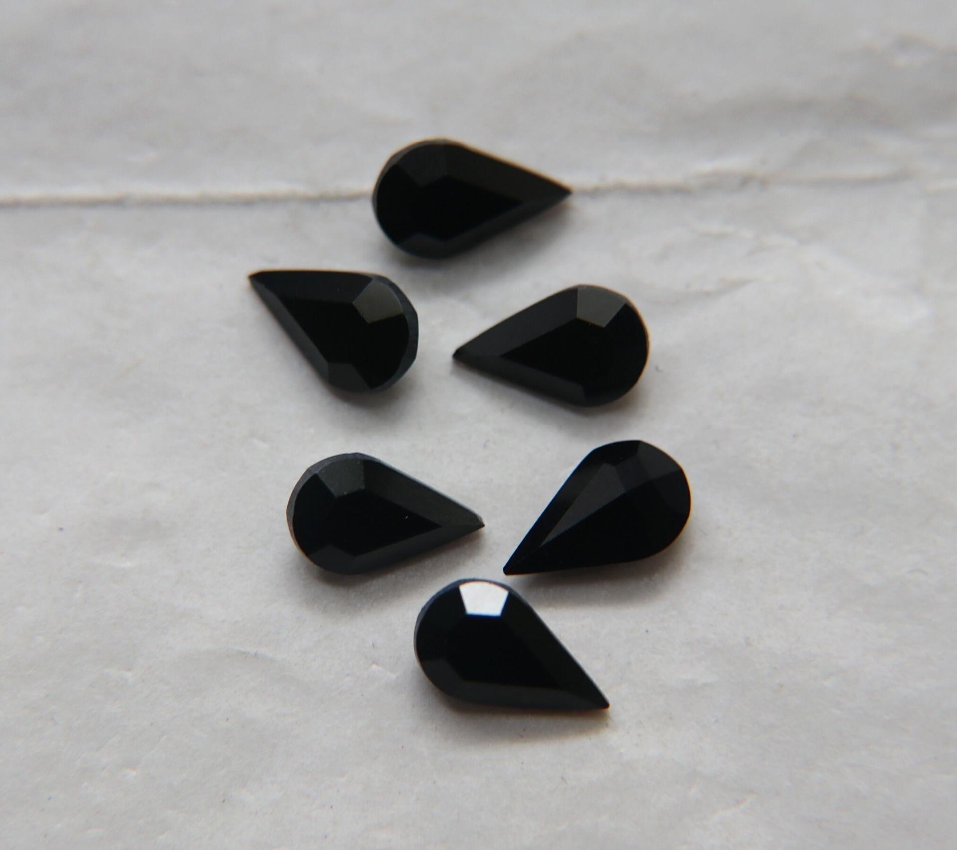10X6 mm Vintage Swarovski fancy Pear in Jet Unfoiled 36/72/144 Pieces Jewery making stones gemstones, fancy opal stones