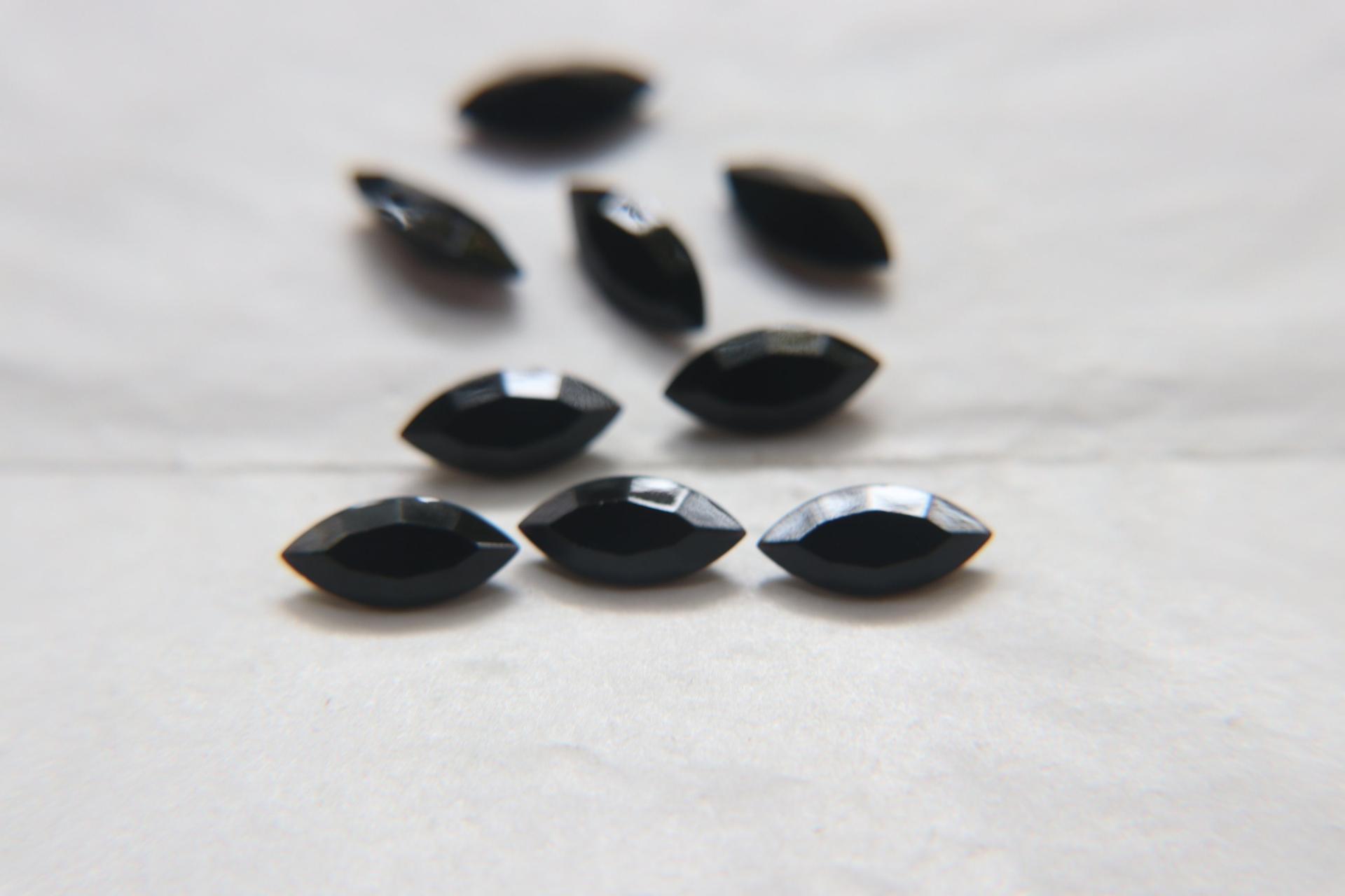 15x7 mm Swarovski fancy Jet Unfoiled 6/24 Pieces Jewery making stones gemstones, fancy opal stones