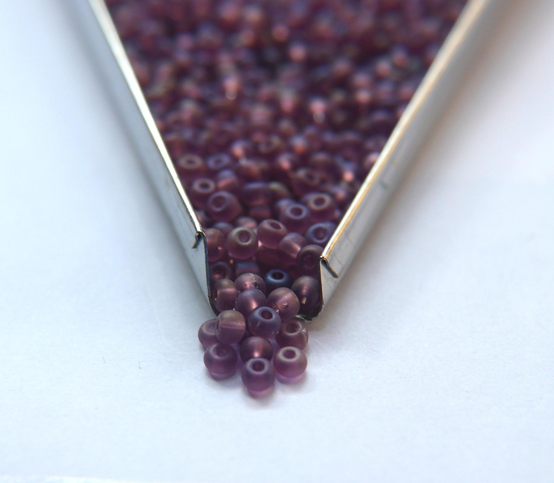 6/0 glass Seed Beads Matt Amethyst Aurore Boreale 10/50/100/250 Grams size 6 Preciosa Rocaille 4mm spacer beads, large, big hole