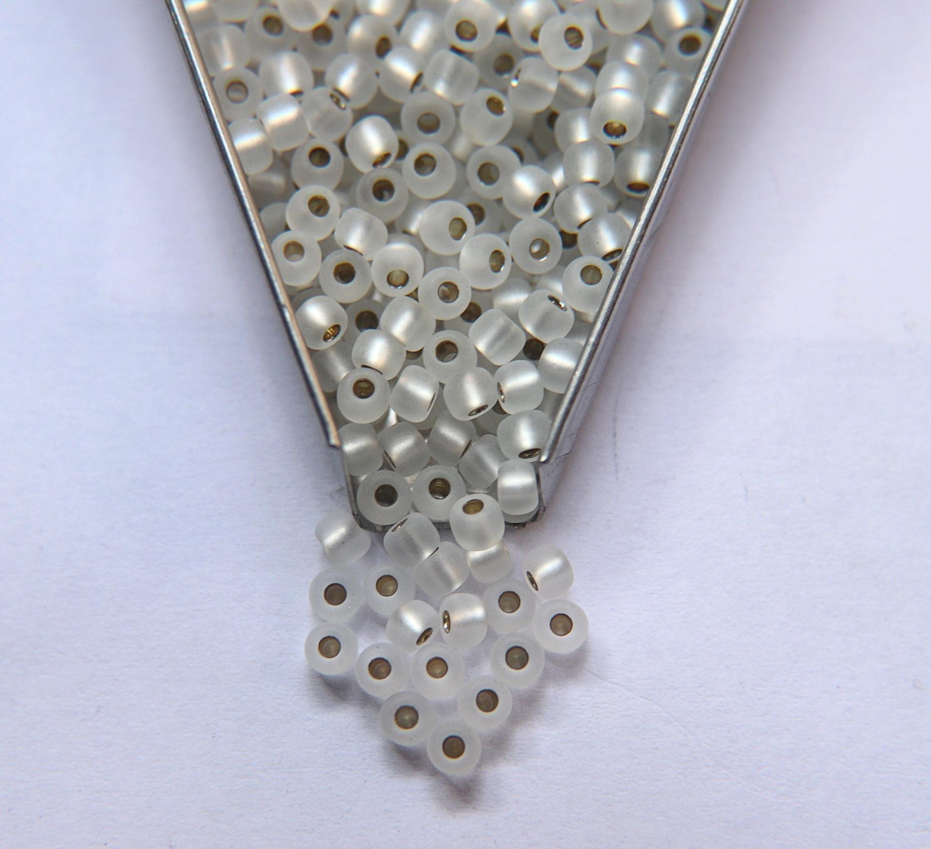 6/0 glass Seed Beads Matt Crystal Silver Lined 10/50/100/250 Grams size 6 Preciosa Rocaille 4mm spacer beads, large, big hole