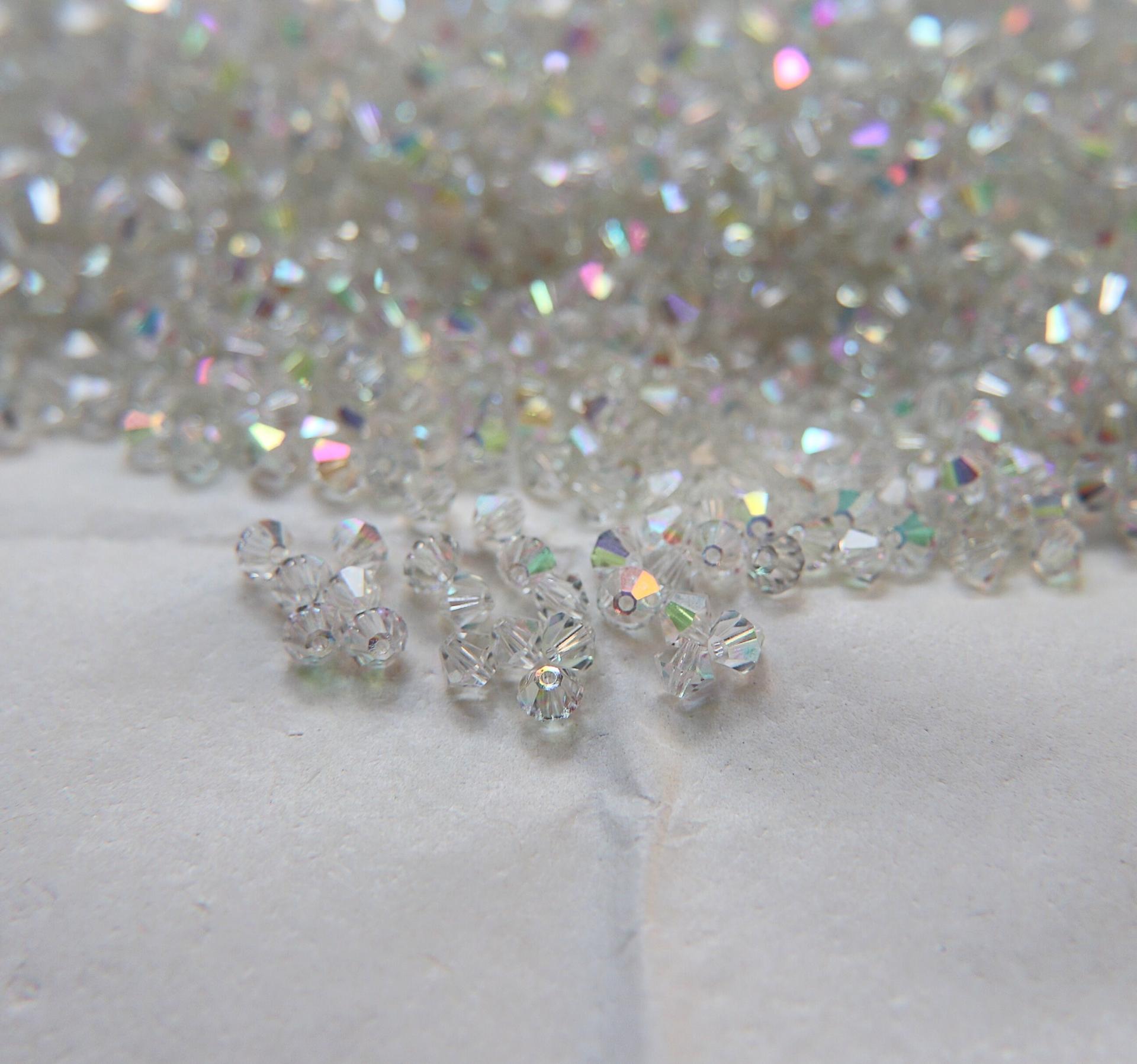 4mm Crystal Transmission Bicone beads Cuts 36/72/144 Pieces SWAROVSKI ELEMENTS rainbow beads, jewelry making