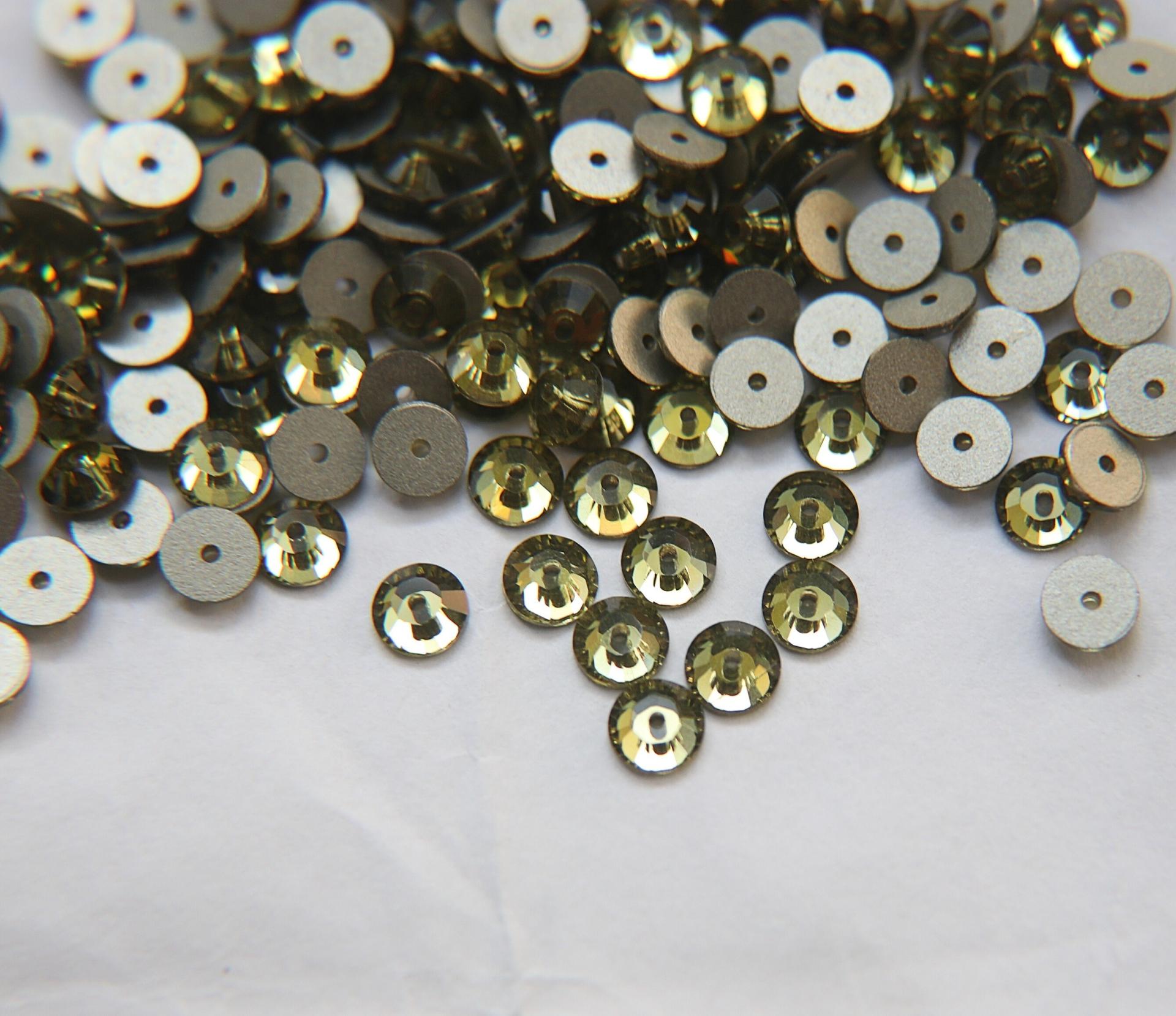 5 MM Swarovski Crystal Khaki 3128 or 3112 or 3000 Lochrose Sew-on STONES 24/72/144/720 Pieces, embroidery materials, wedding decorations