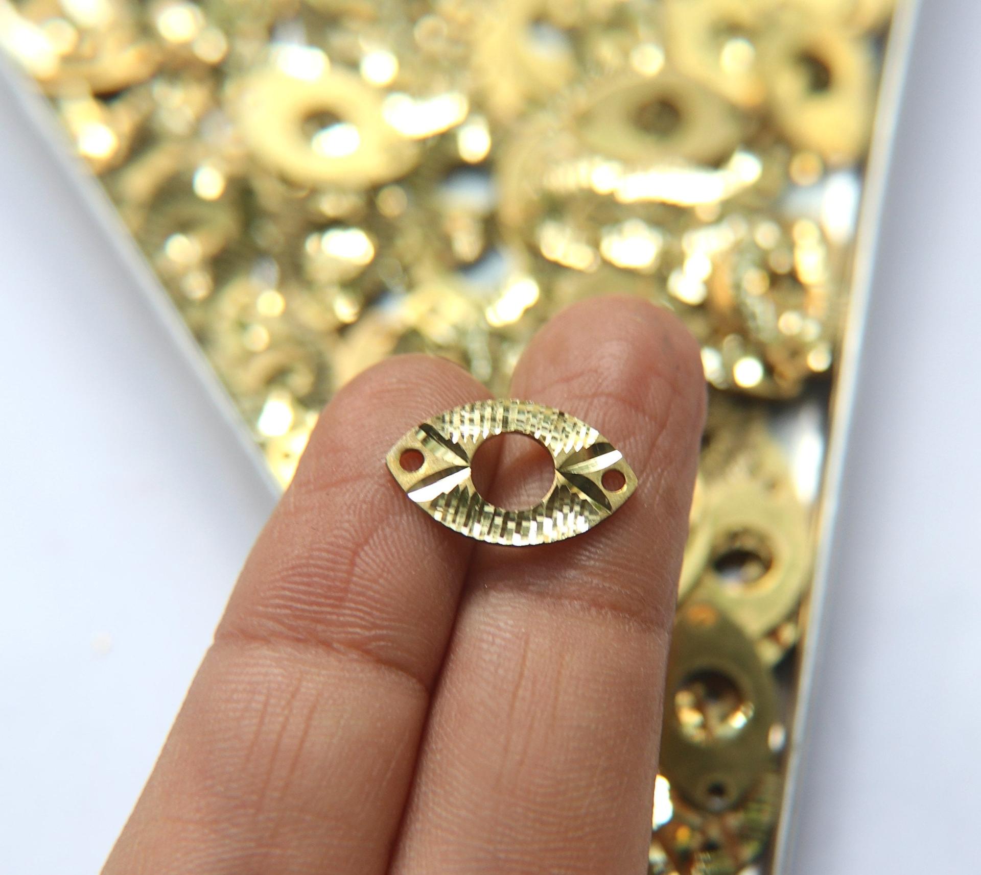 Raw Brass Connector, Brass Eye Connector,  Eye Charm, 2 Hole Connector, Brass Connectors for Jewelry Making, Brass Findings 18.6x11mm