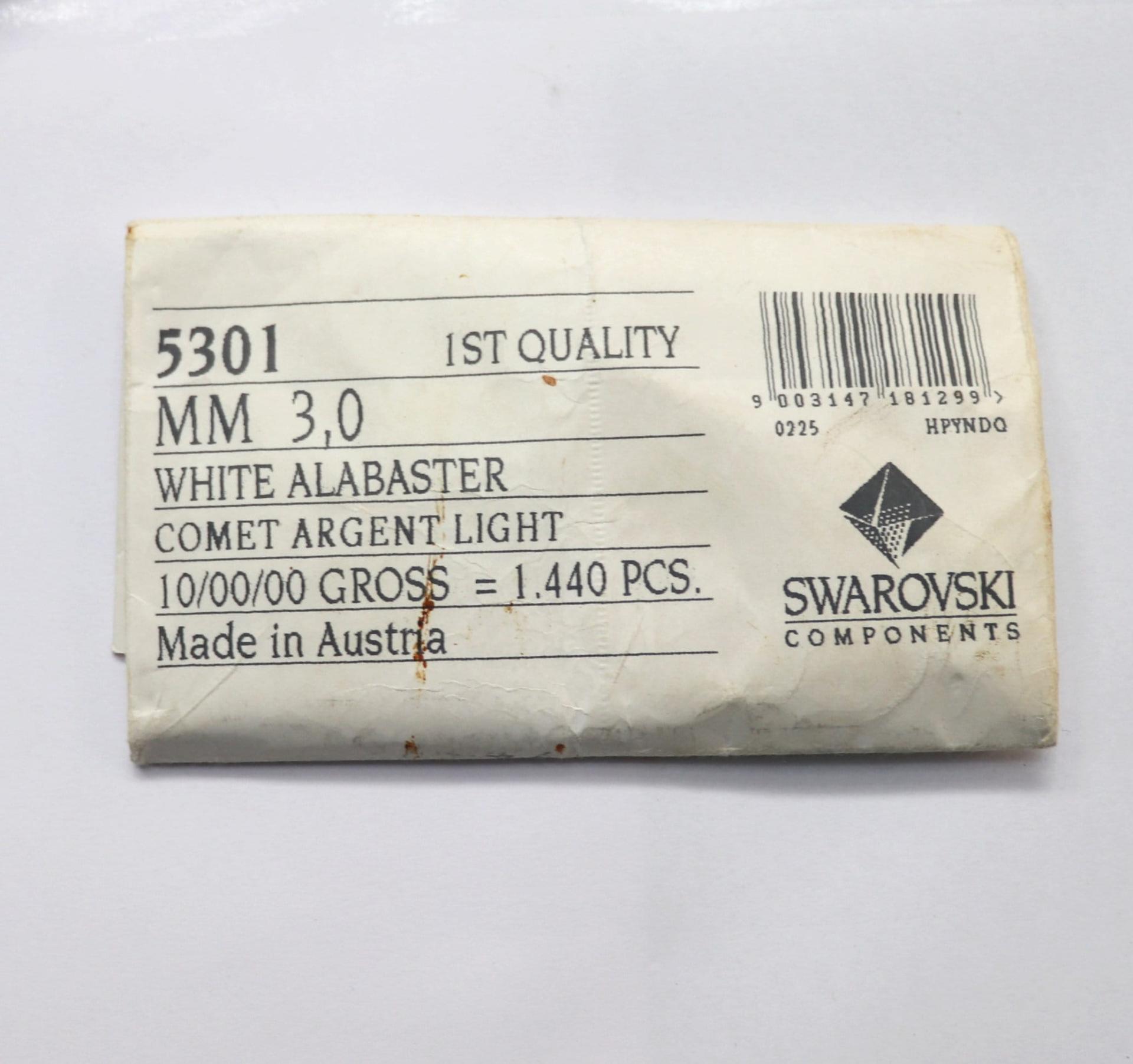 3mm White Alabaster Comet Argent Light Swarovski Bicone 5301 Beads 36/72/144/432/720 Pieces Jewelry findings, embroidery materials, jewelry