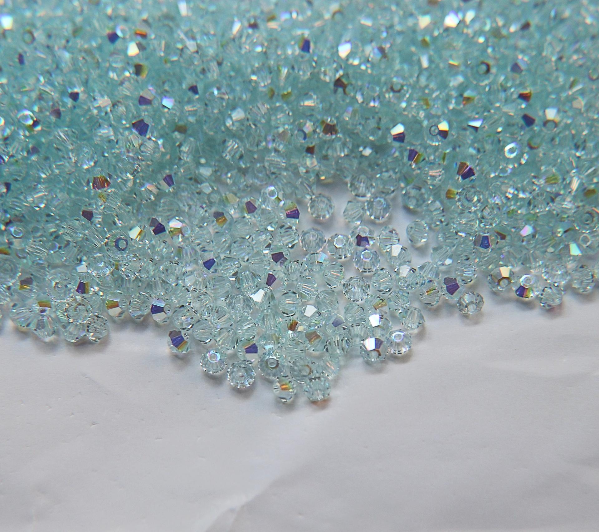 3mm Light Azore Aurore Boreale Swarovski Bicone beads rainbow 36/72/144/432/720 Pieces rainbow beads, jewelry making, couture embellishments