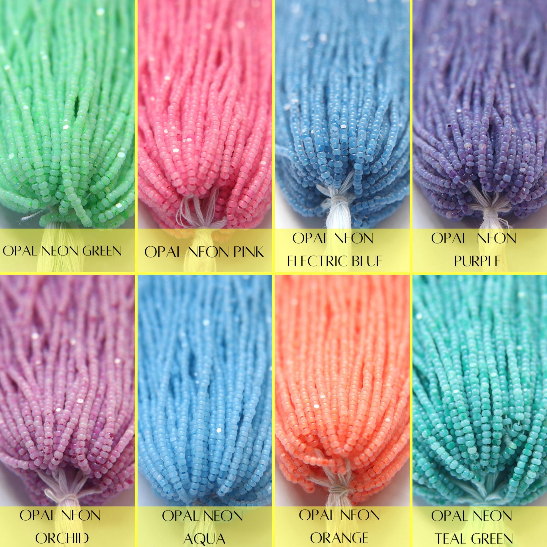 11/0 Hanks Charlotte Cut Beads OPAL Neon ( 8 Colours) 1/5/25/50/100 Hanks PREMIUM Seed BEADS, Native Supplies
