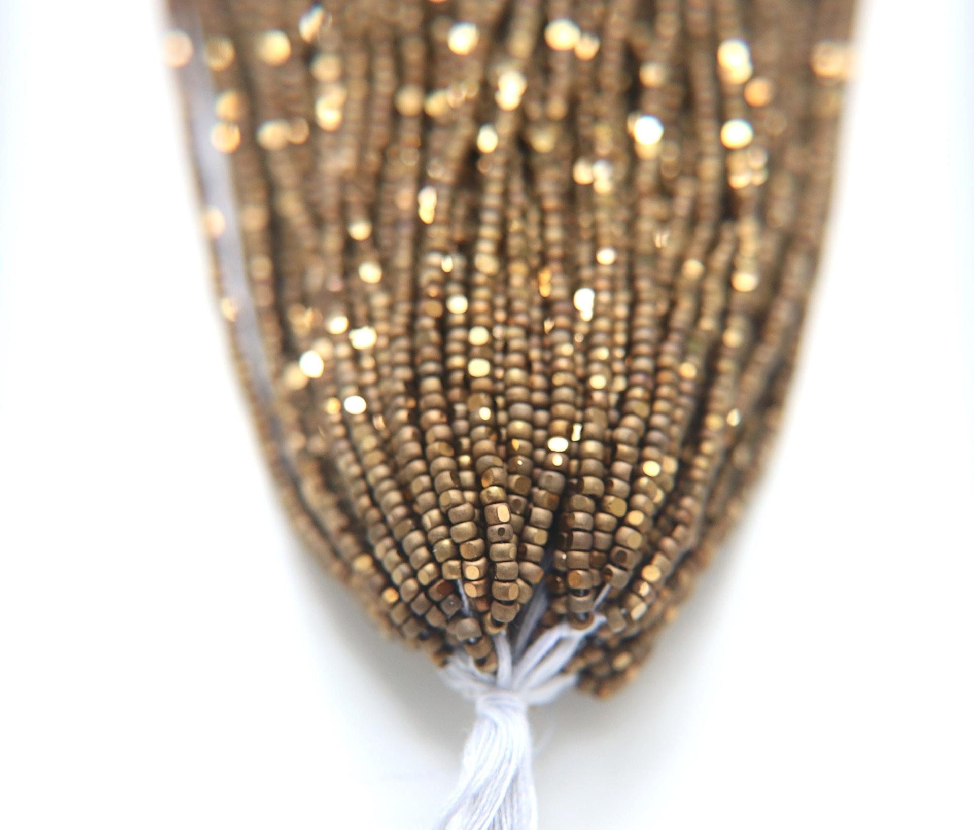 11/0 Hanks Charlotte Cut Beads MATT Dorado 1/5/25/50/100 Hanks PREMIUM Seed Beads, Native Supplies