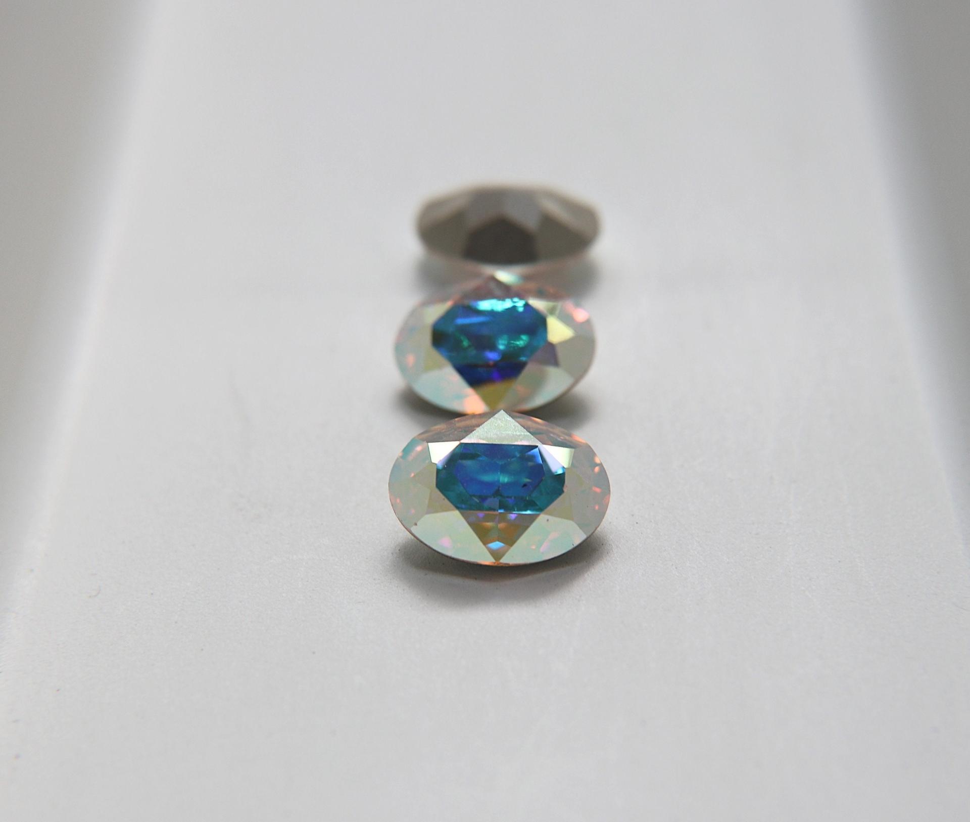 Vintage Swarovski 18x13 mm Oval Shape in Crystal Aurore Boreale 4128 Premier Crystal Rhinestones (2 Pieces) gemstones