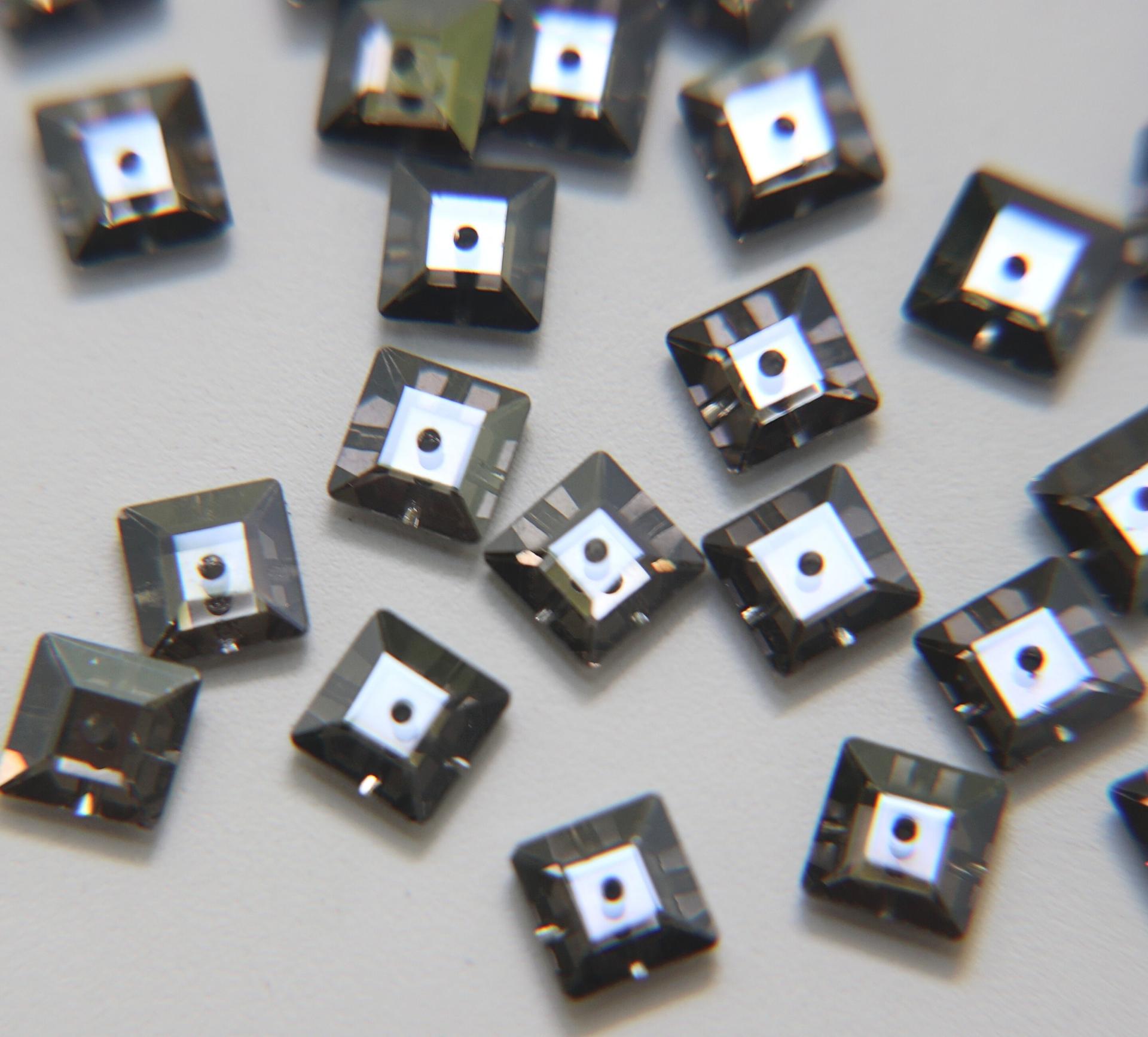 6mm Swarovski 3400 Square Lochrosen (3400) in CRYSTAL SATIN 12/24/72/144 Pieces PREMIUM Materials