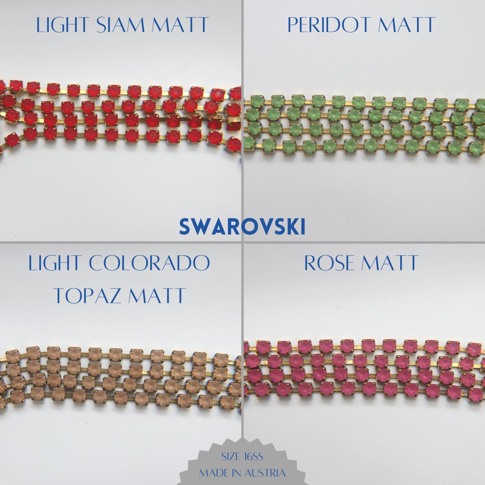 16SS Rhinestone Chain Swarovski Vintage MATT 4mm Jewelry making embroidery materials ORNAMENTS vintage findings lace