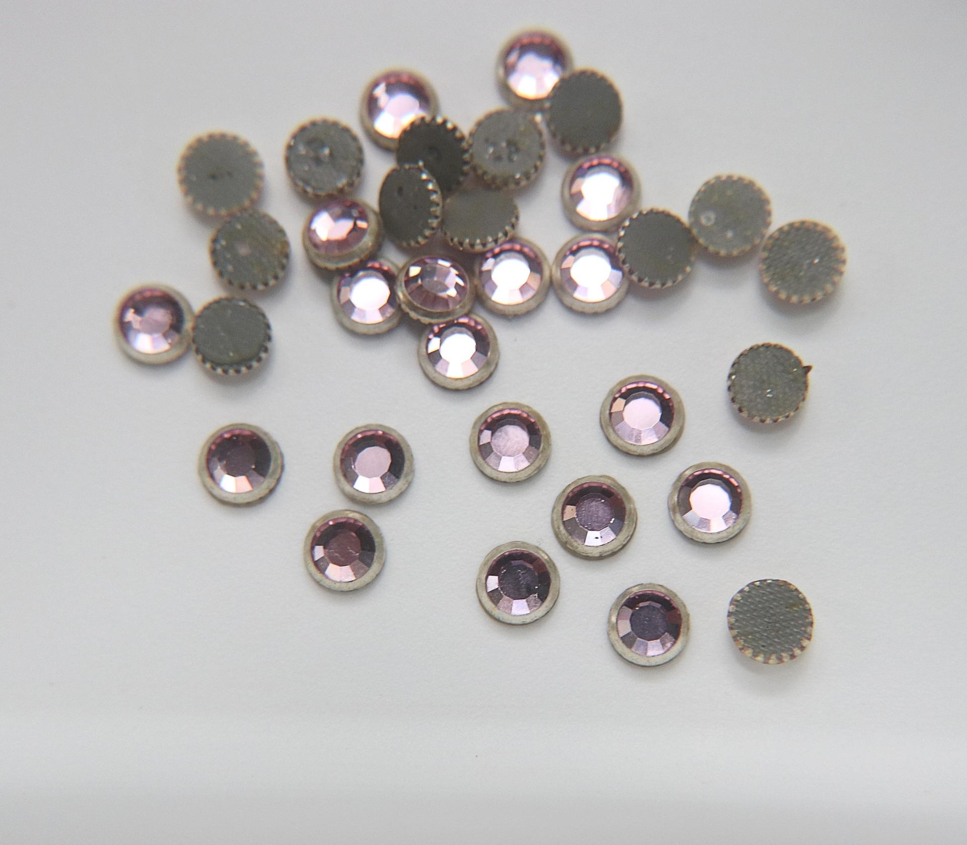 34SS Vintage Swarovski Hotfix Silver/Gold Ringed Rose 2039 Swarovski Roses (7.2 mm) Made in Austria 36/72/288/720  Pieces