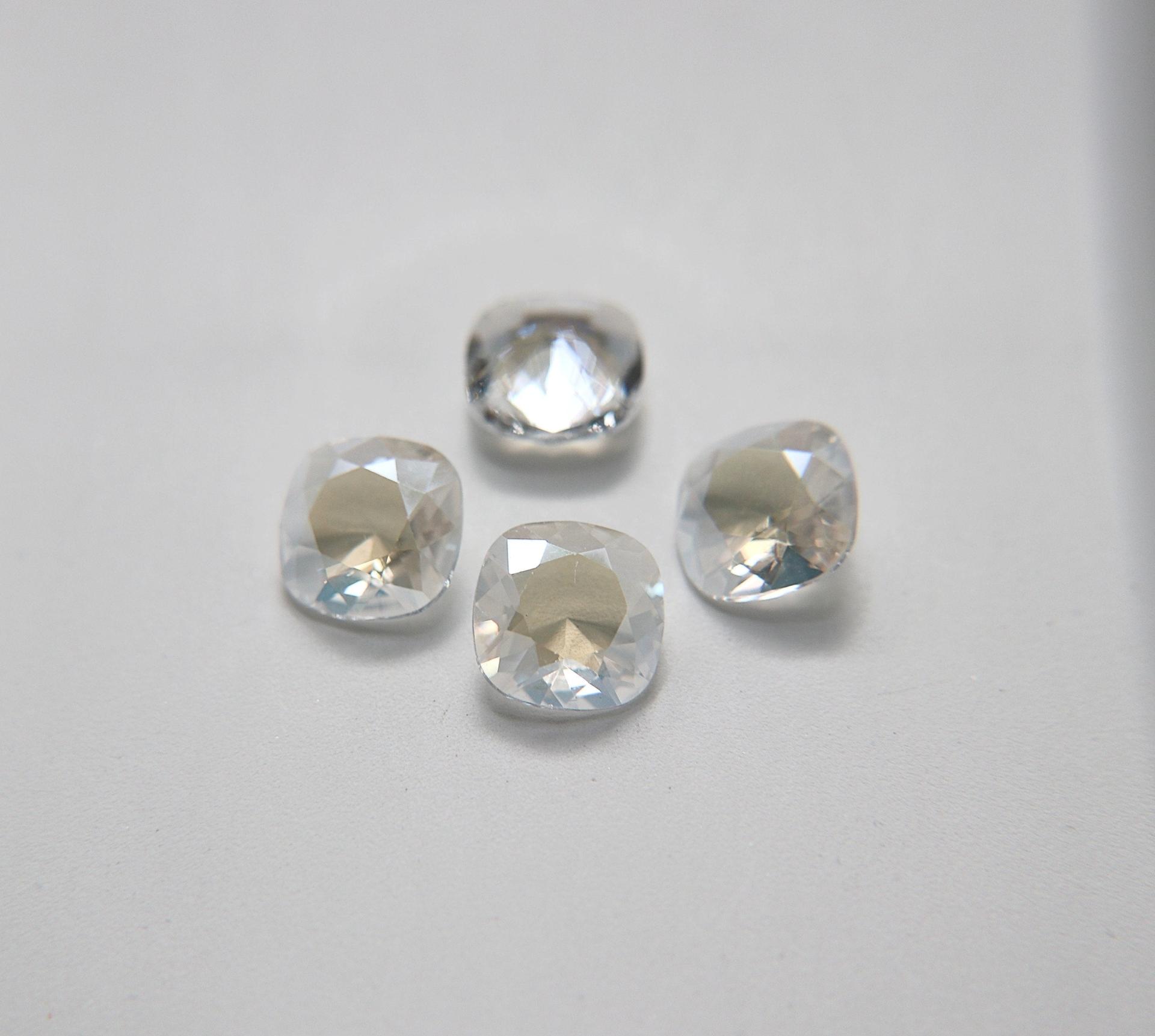 Vintage Swarovski 12 mm Rounded Square 4470 UNFOILED Premier Crystal Rhinestones for rings earrings gemstones