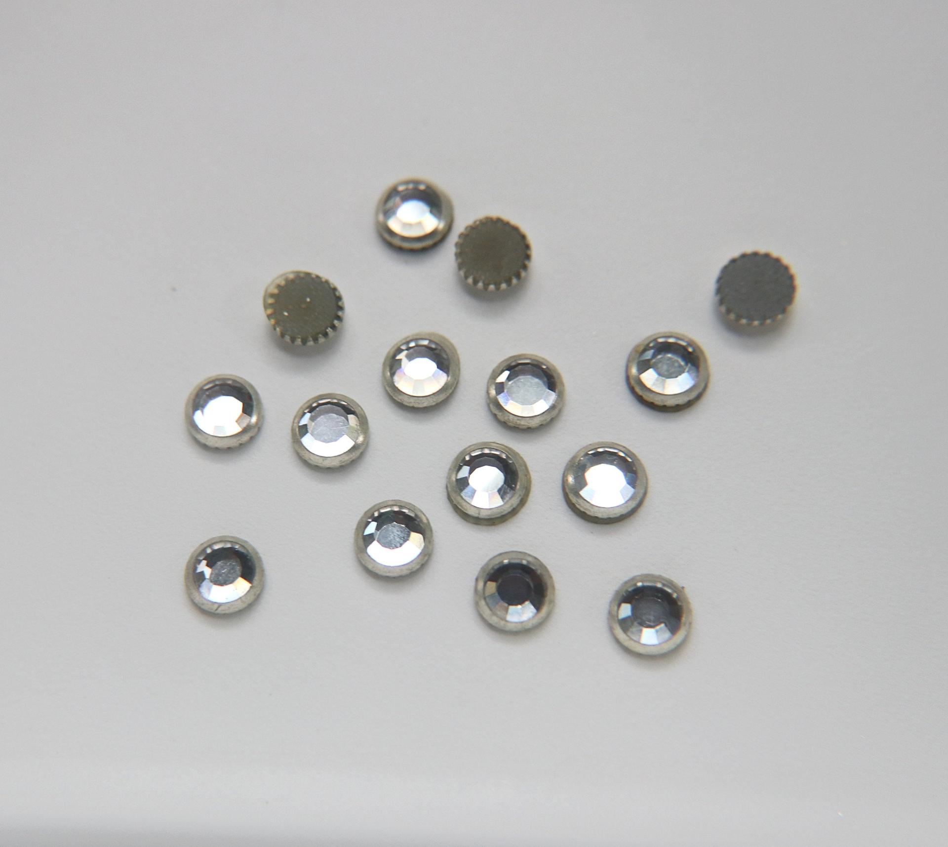 34SS Vintage Swarovski Hotfix Silver/Gold Ringed Rose 2039 Swarovski Roses (7.2 mm) Made in Austria 36/72/288/720  Pieces