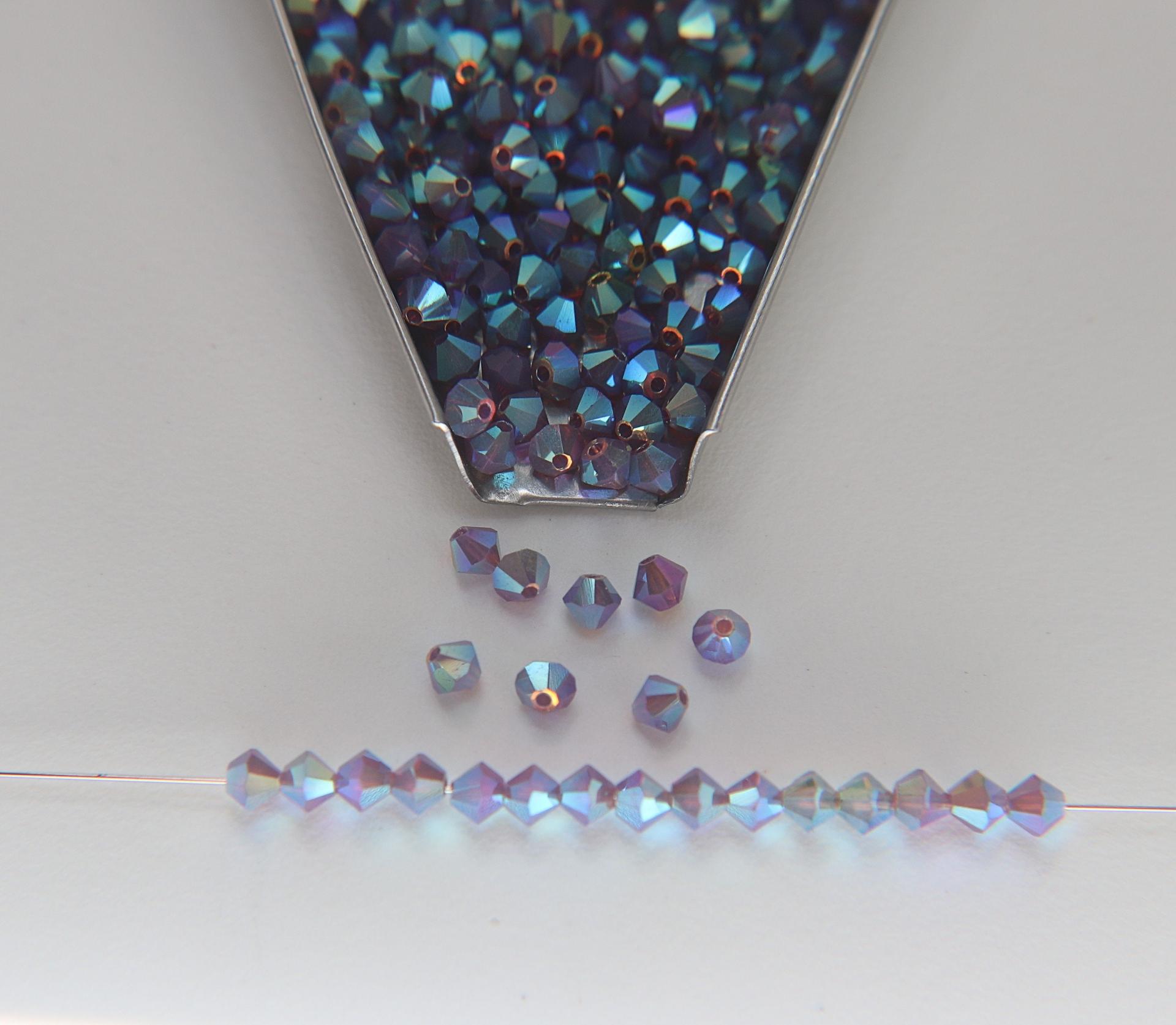 4mm Preciosa Amethyst Opal 2X Aurore Boreale Bicones Beads 36/72/144/432/720 Pieces PREMIUM MATERIALS,embroidery materials
