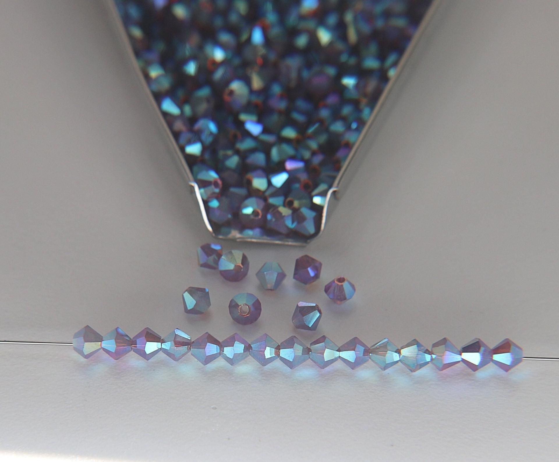 4mm Preciosa Amethyst Opal 2X Aurore Boreale Bicones Beads 36/72/144/432/720 Pieces PREMIUM MATERIALS,embroidery materials