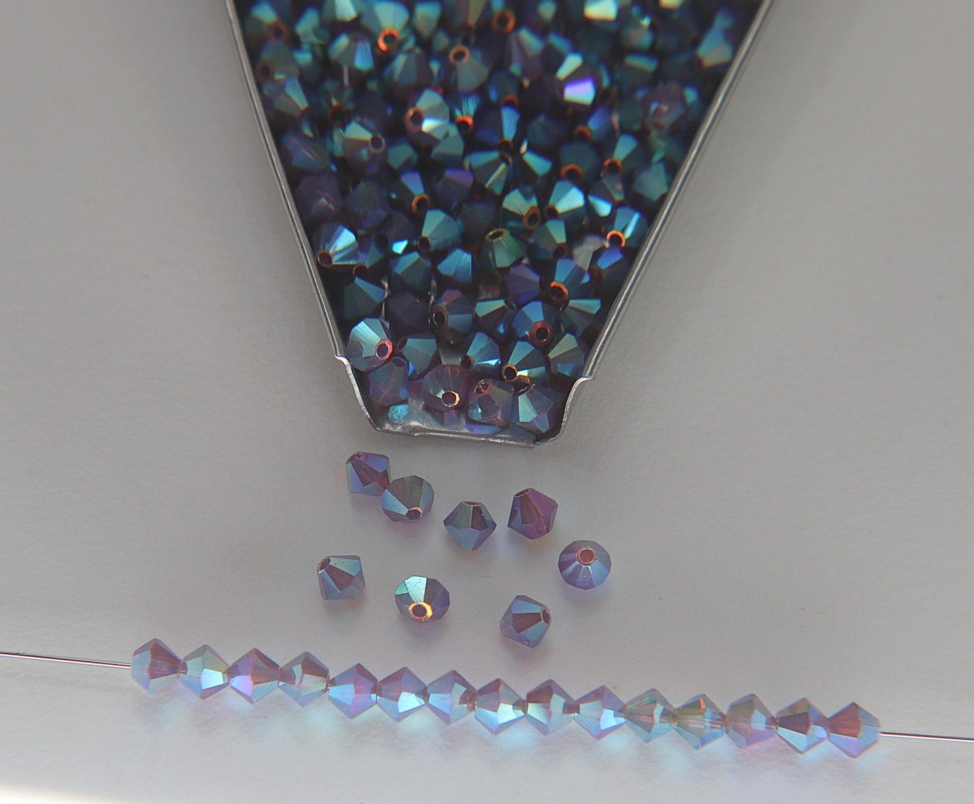 4mm Preciosa Amethyst Opal 2X Aurore Boreale Bicones Beads 36/72/144/432/720 Pieces PREMIUM MATERIALS,embroidery materials