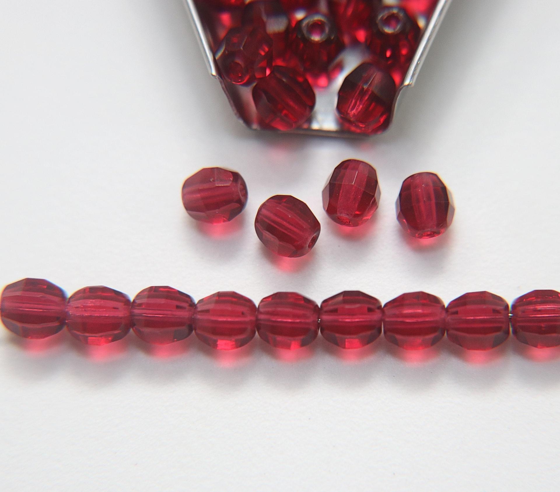 Czech Glass Beads, 6mm Ruby Firepolish, Faceted Round 12/36/72/144/288 Pieces Jewelry making beads Made in Czech Republic PREMIUM MATERIALS