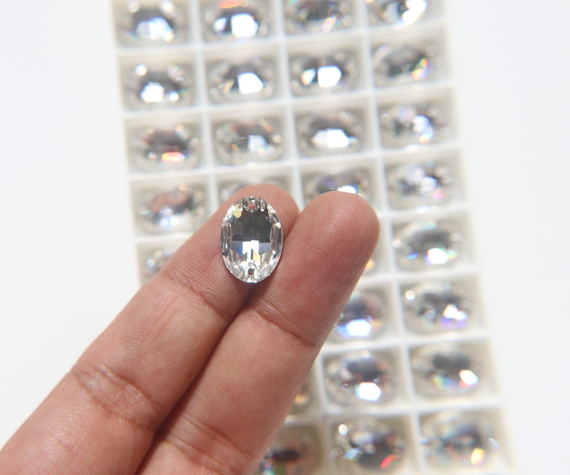 Swarovski 3210 Oval Sew-On 16X11 mm Crystal Sew Bead, embroidery, jewelry parts 2/6/12/24/72 pieces bridal decorations, embroidery material