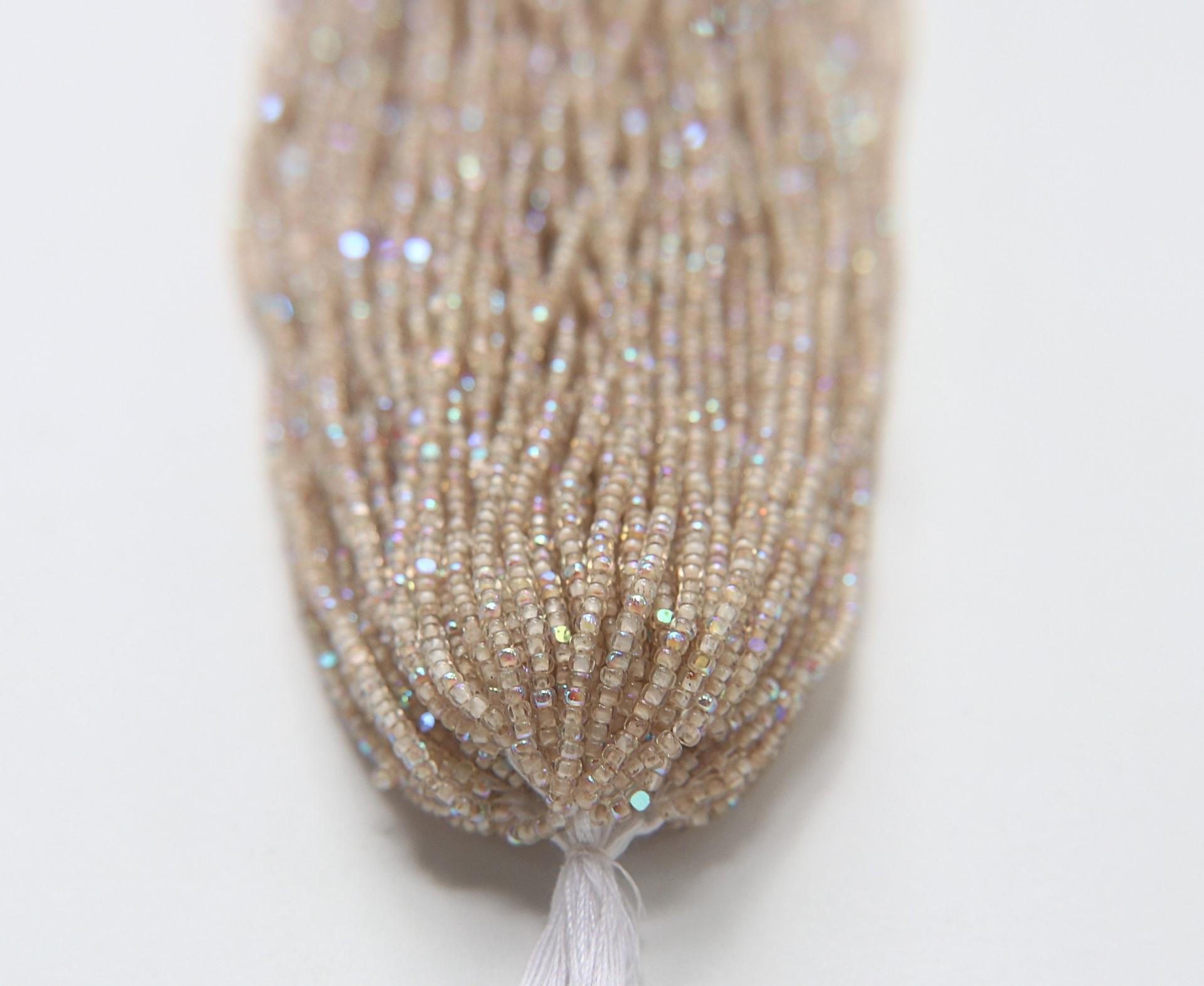 11/0 Hanks Charlotte Cut Beads Patina Cream Lined Aurore Boreale 1/5/25/50/100 Hanks PREMIUM SEED BEADS, Native Supplies