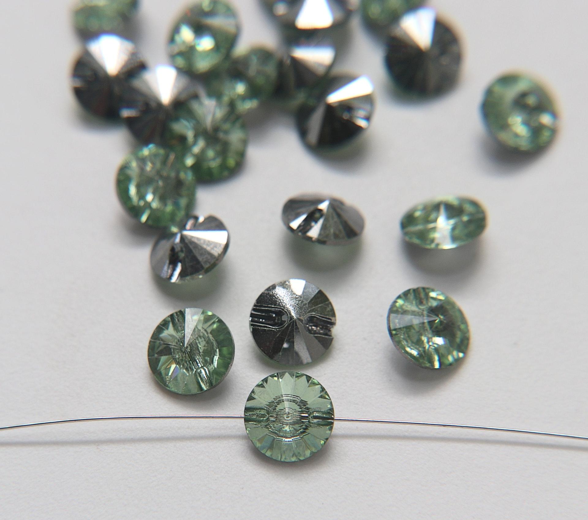 10mm Vintage Swarovski 3015 Sew On Rivoli Button Genuine Swarovski Crystal 2/6/12 pieces