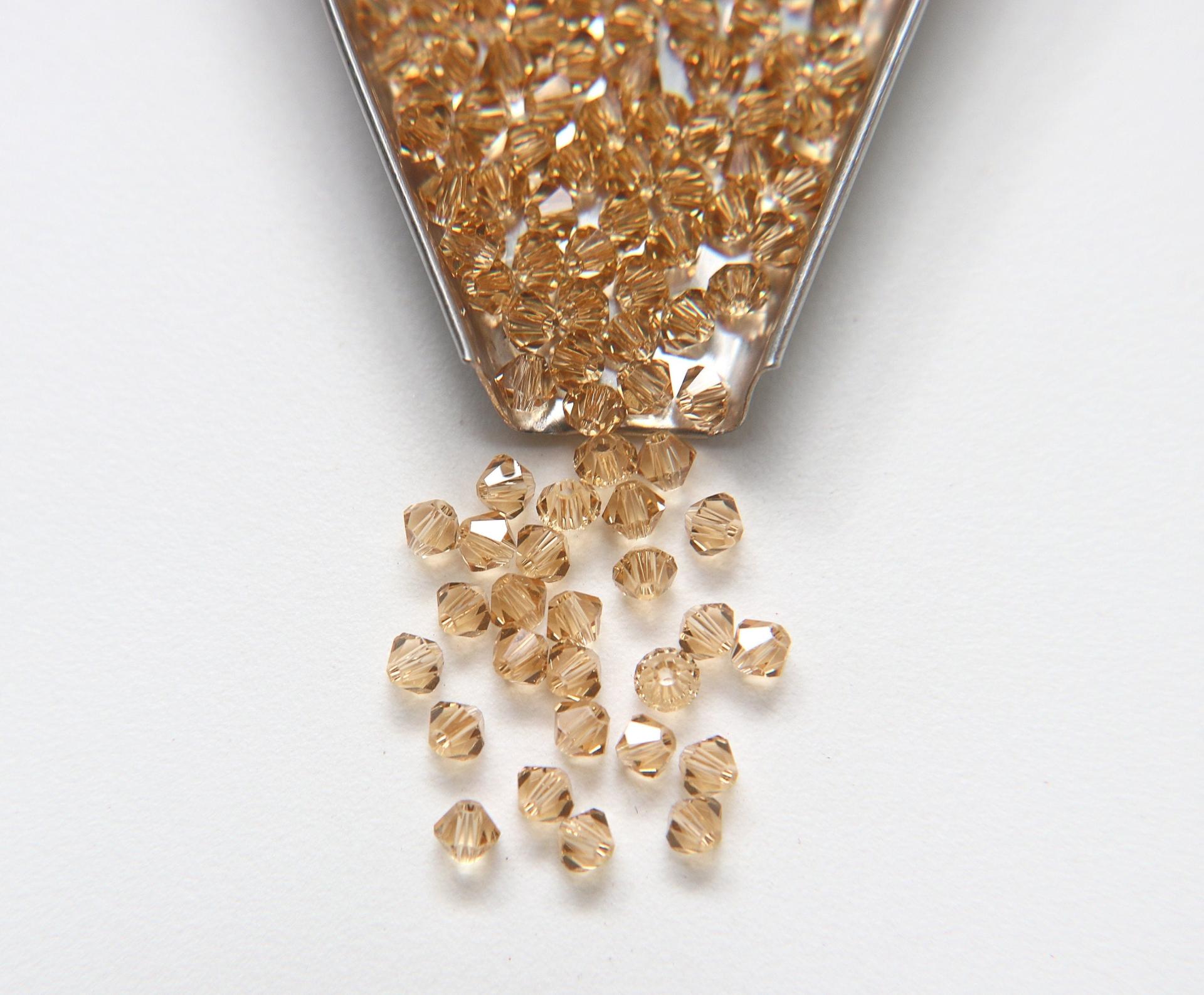 4mm Crystal Brandy Swarovski Bicone beads 36/72/144/432/720 Pieces (247) jewelry supplies, couture embroidery, wedding embellishments