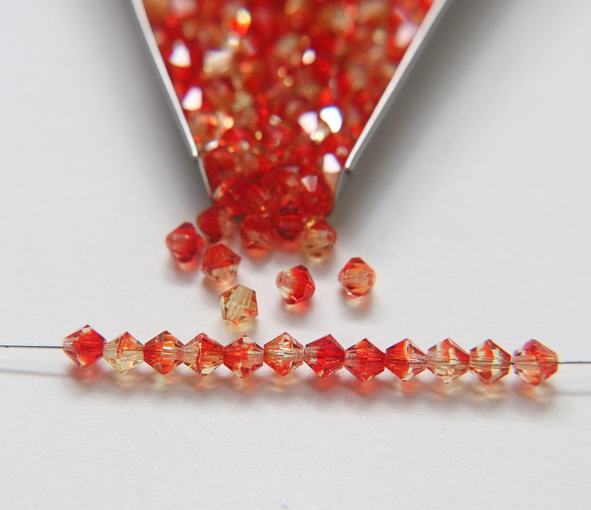 5mm Fireopal Preciosa Bicones 12/36/72/144/720 Pieces jewelry making beads, embroidery materials, findings