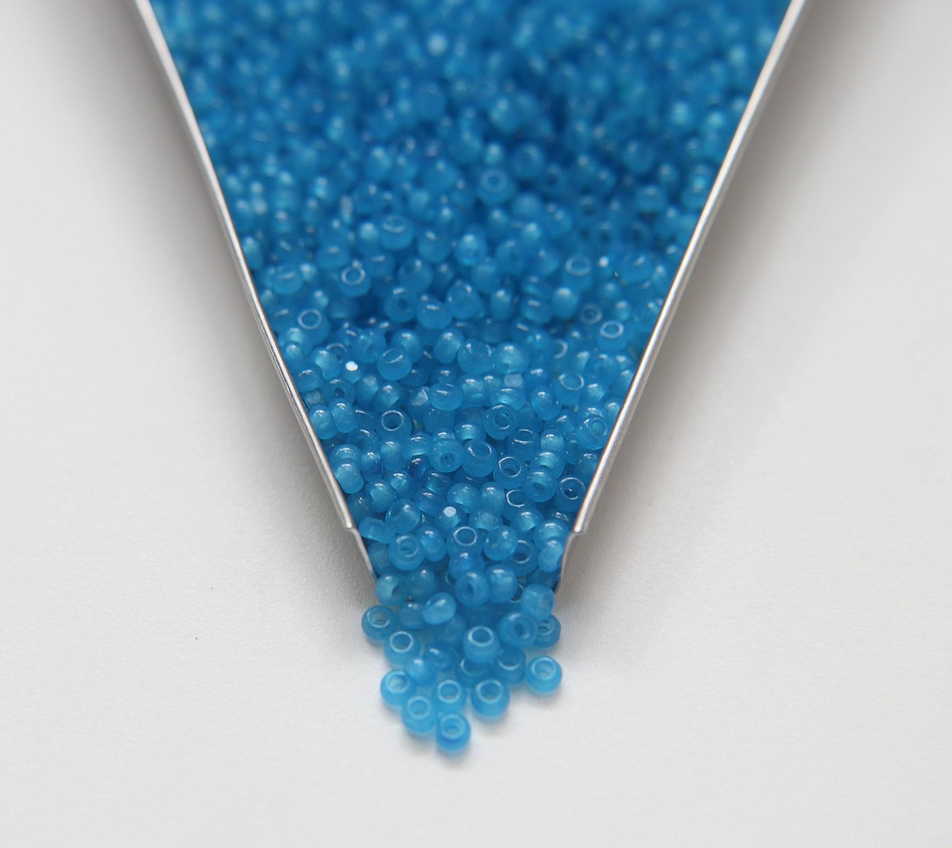 8/0 Truecuts Beads Caribbean Blue Opal glass beads jewelry supply vintage findings craft supply rare materials