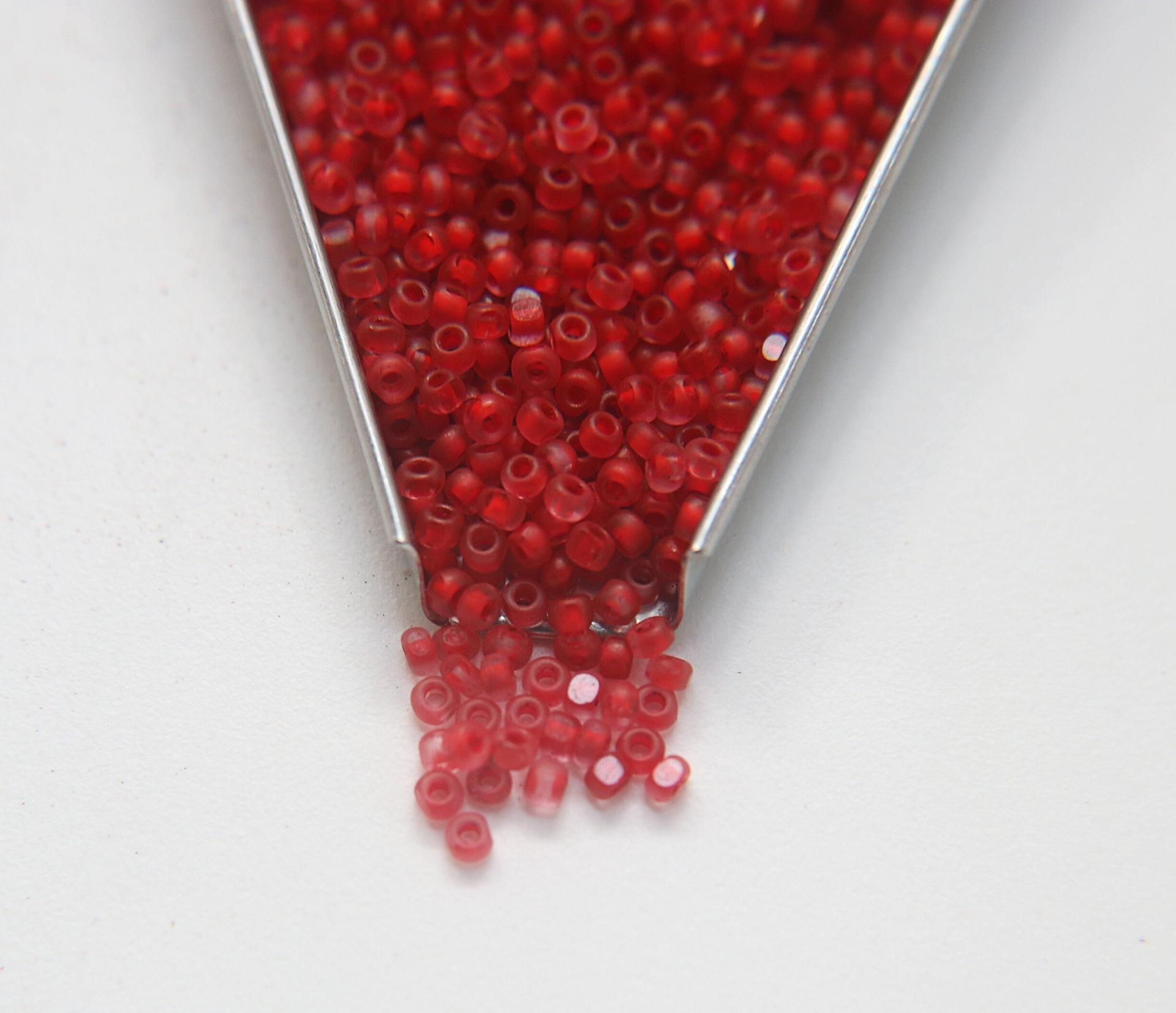 8/0 Charlotte Cut Beads MATT Neon Linings Grams frosted glass beads jewelry supply native beads embroidery supply