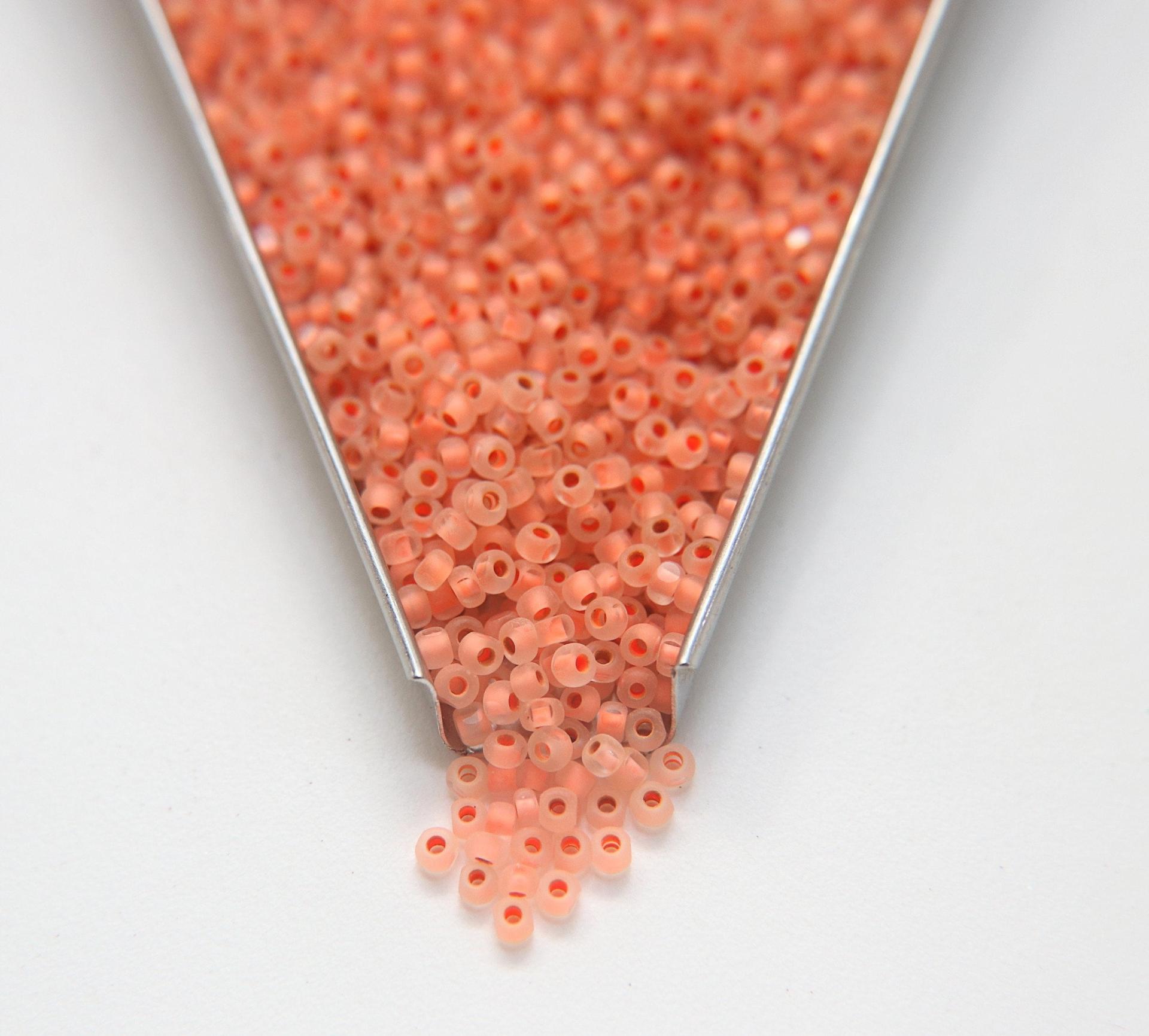 8/0 Charlotte Cut Beads MATT Neon Linings Grams frosted glass beads jewelry supply native beads embroidery supply