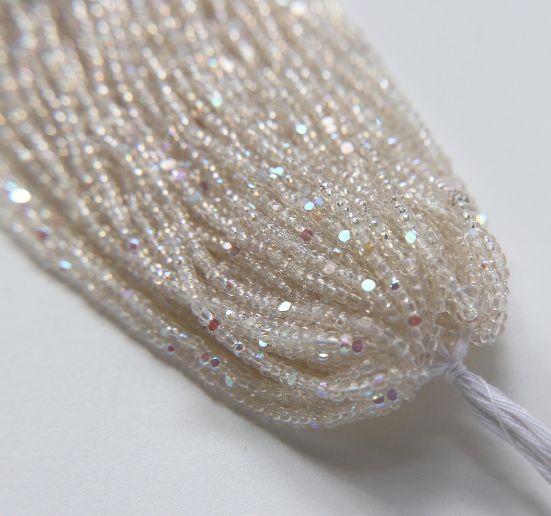 8/0 Hanks Charlotte Cut Beads Patina Transparent Crystal Aurore Boreale Hanks PREMIUM SEED BEADS Native Supplies ornament making