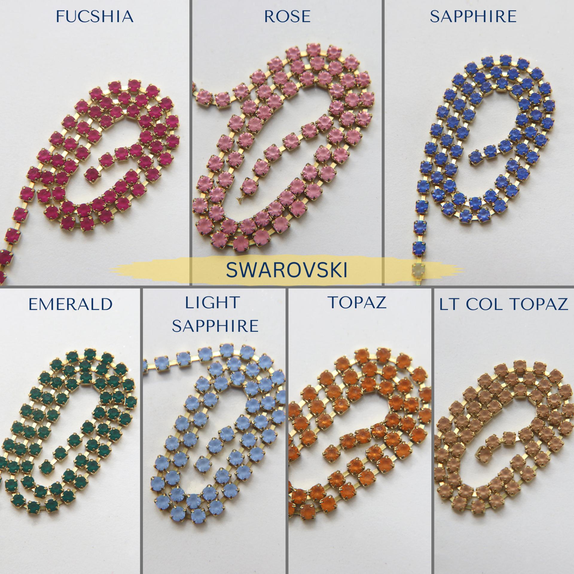12SS MATT Rhinestone Chain Swarovski vintage 3mm vintage findings strass chains PREMIUM supplies wedding decorations laces