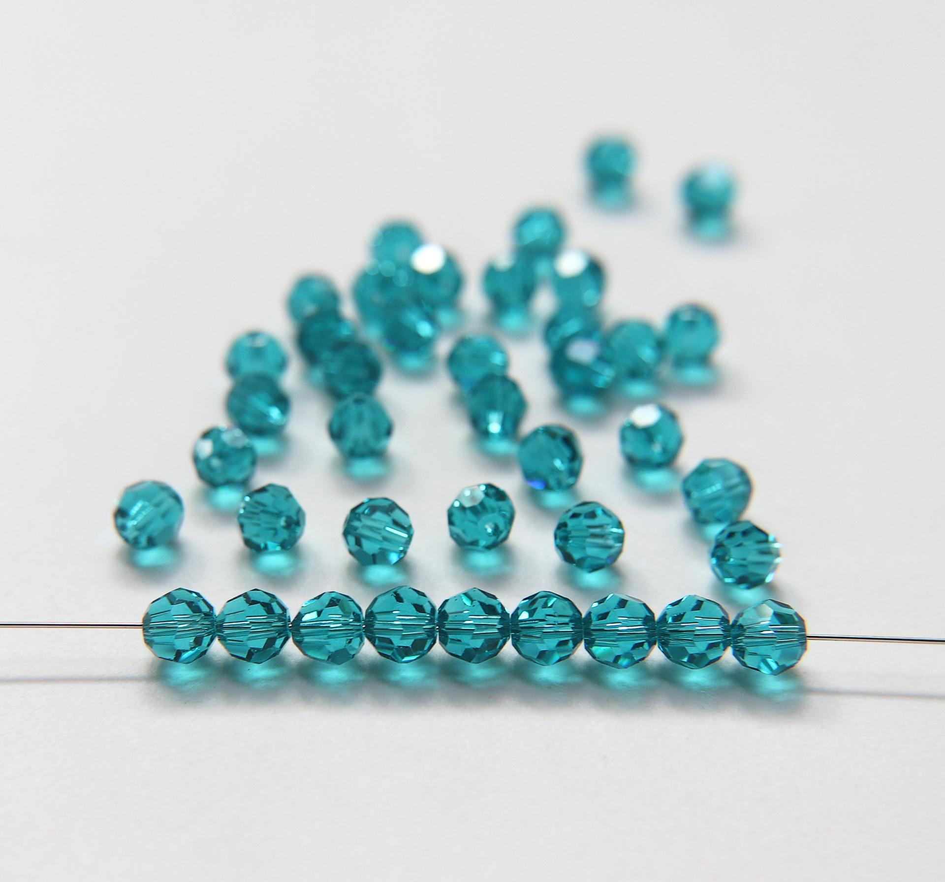 6mm Swarovski Elements Article 5000 Blue Zircon Faceted Round Beads jewelry making ornament