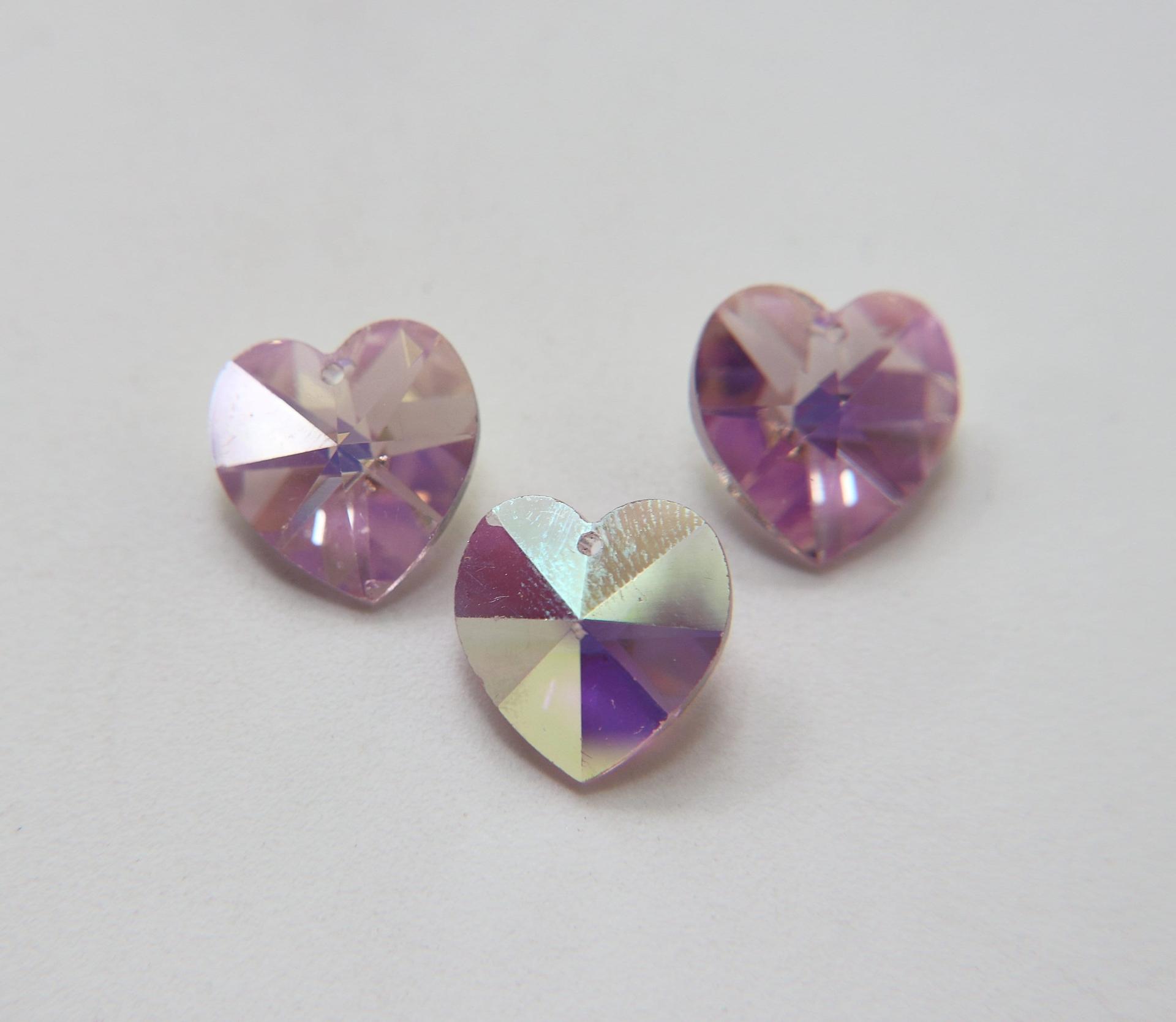 18 MM Swarovski Crystal Heart Pendant Beads 6202 Crystal drops in vintage findings jewelry making dangles decoration