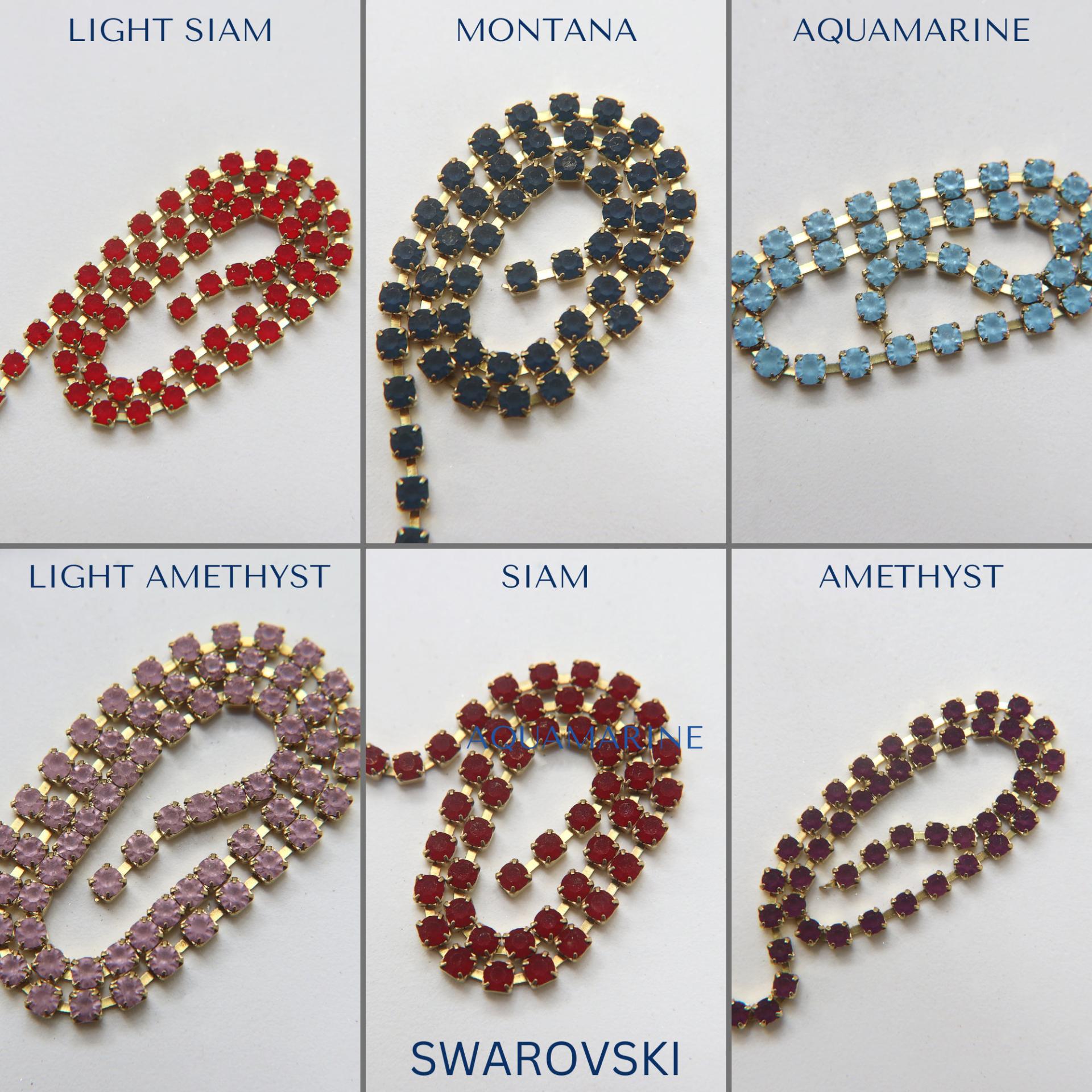 12SS MATT Rhinestone Chain Swarovski vintage 3mm vintage findings strass chains PREMIUM supplies wedding decorations laces