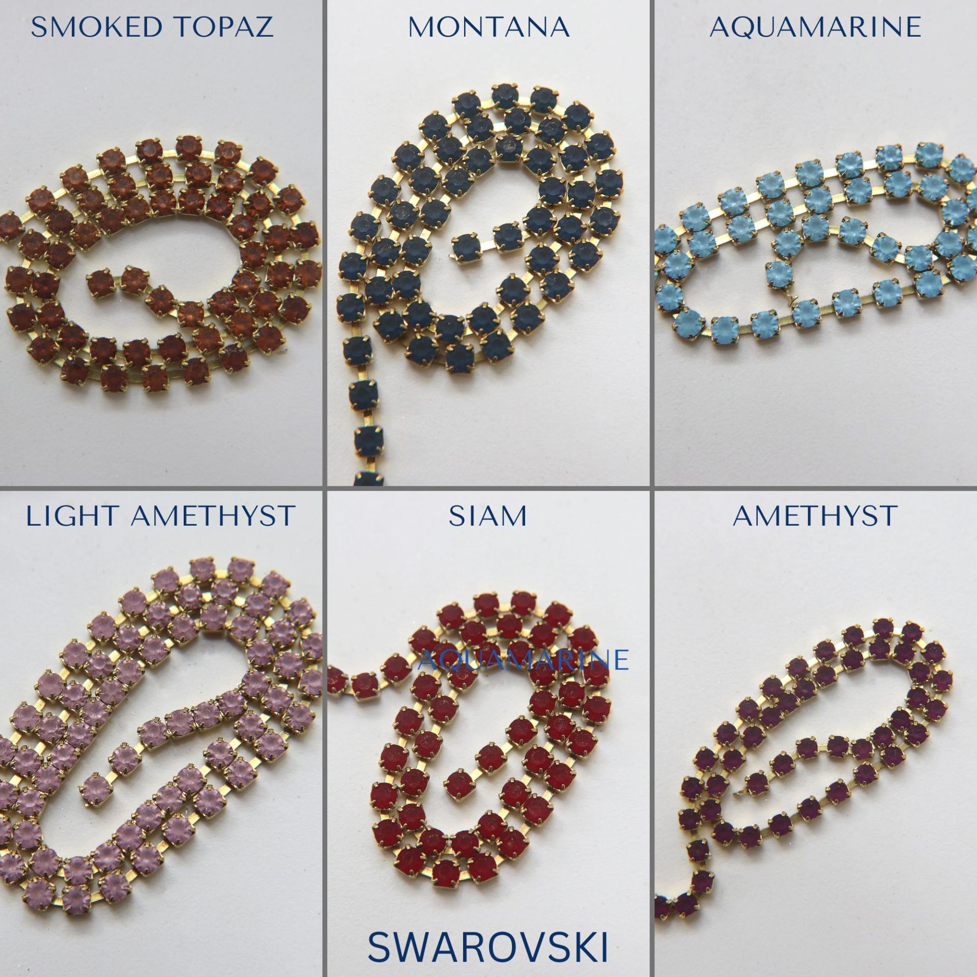 16SS Rhinestone Chain Swarovski Vintage MATT 4mm Jewelry making embroidery materials ORNAMENTS vintage findings lace