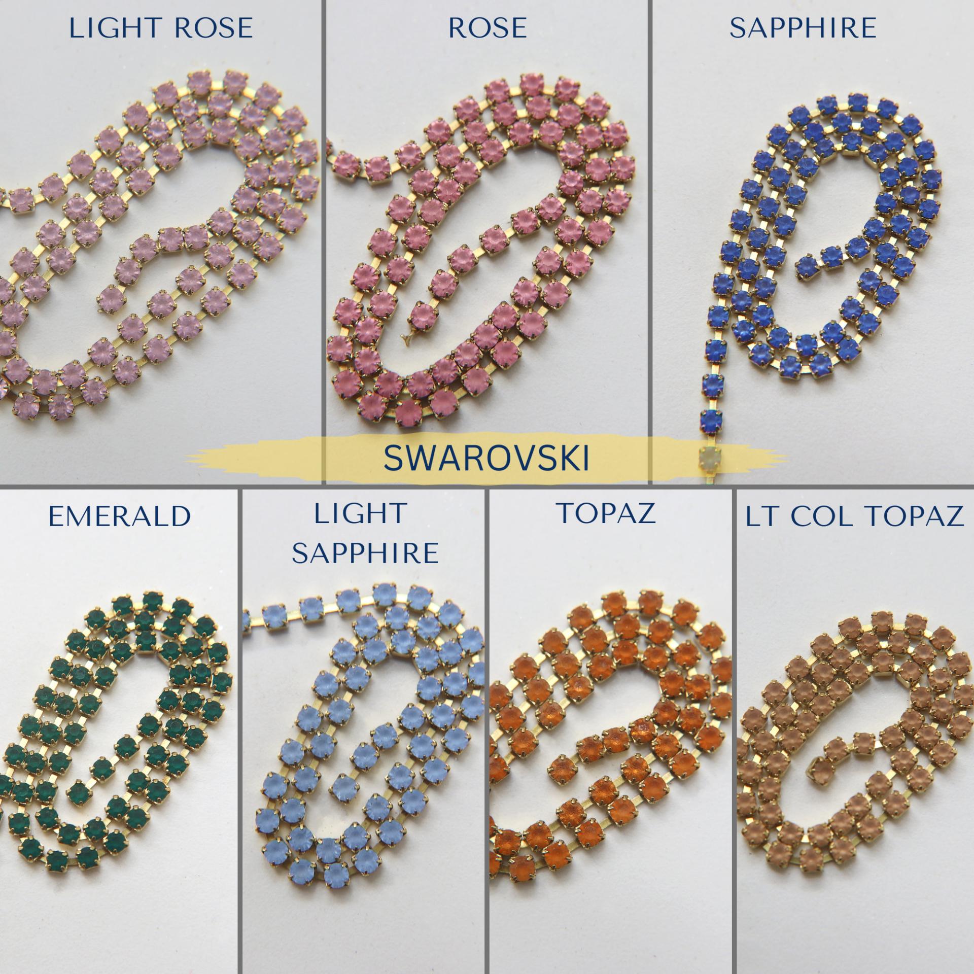 16SS Rhinestone Chain Swarovski Vintage MATT 4mm Jewelry making embroidery materials ORNAMENTS vintage findings lace
