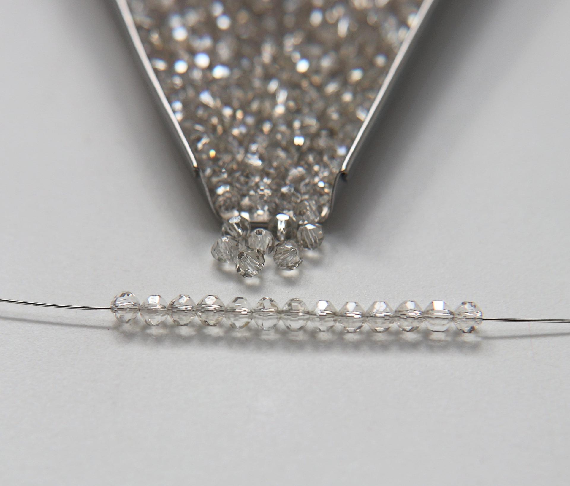 4mm Vintage Swarovski crystal beads Crystal Silver Shade faceted article 5309 PREMIUM rare vintage supplies jewelry making