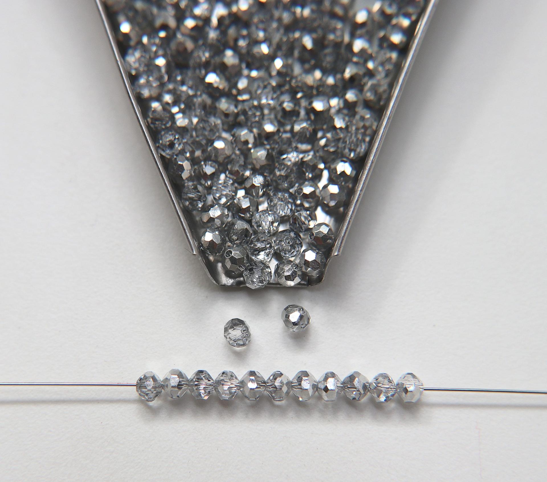 4mm Vintage Swarovski crystal beads Crystal Comet Argent Light faceted article 5309 PREMIUM rare vintage supplies jewelry making
