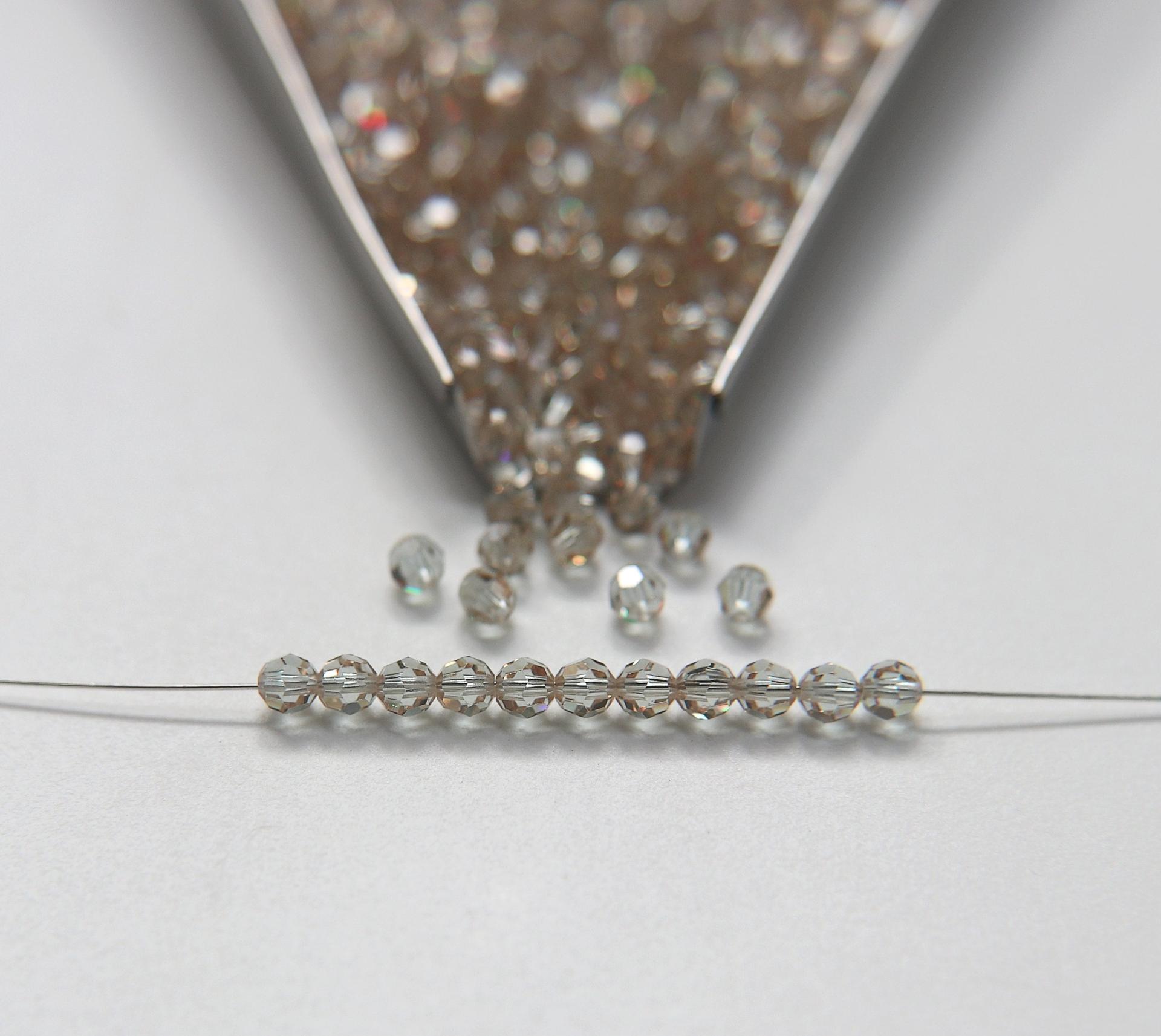 4mm Vintage Swarovski crystal beads Cantaloupe faceted round beads article 5000 PREMIUM rare vintage supplies jewelry making