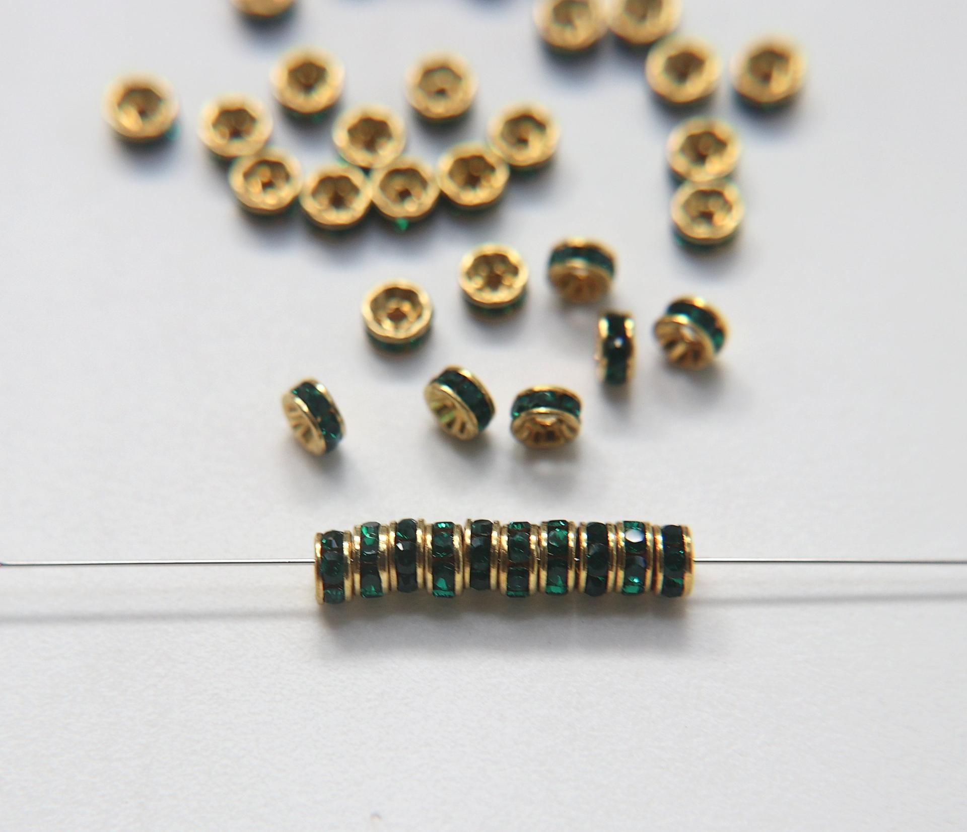 Swarovski Round Spacer Rondelle 177506 5mm Metal findings vintage components jewelry making craft supplies decorations