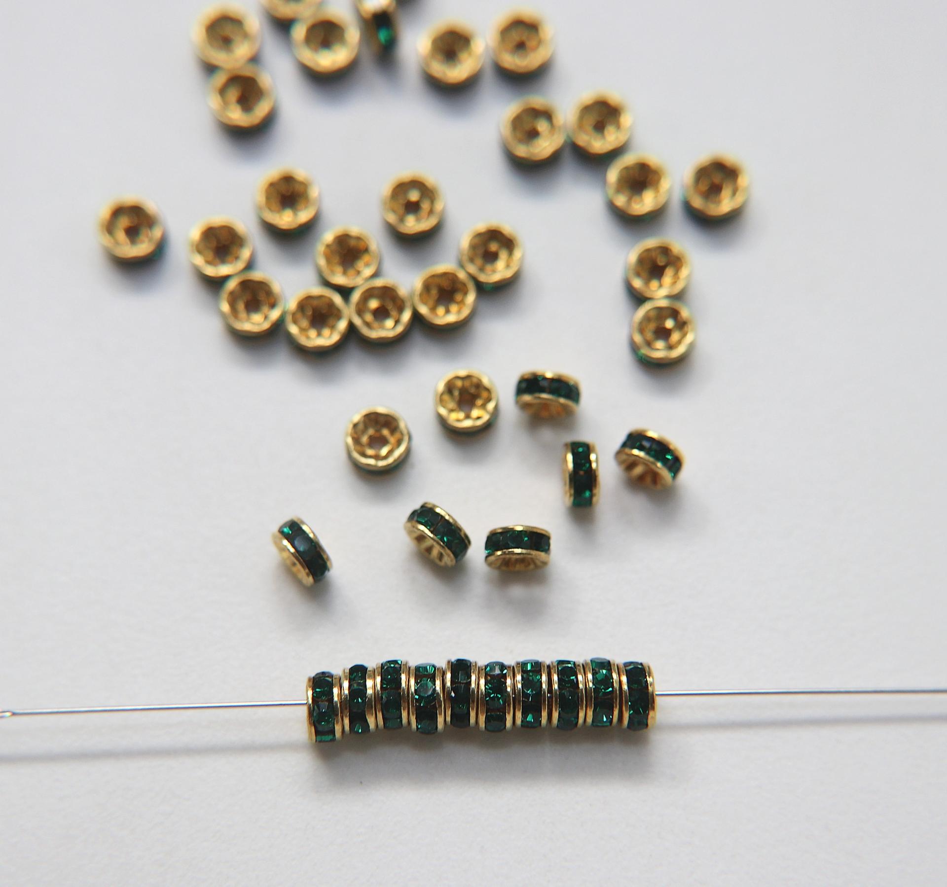 Swarovski Round Spacer Rondelle 177506 5mm Metal findings vintage components jewelry making craft supplies decorations