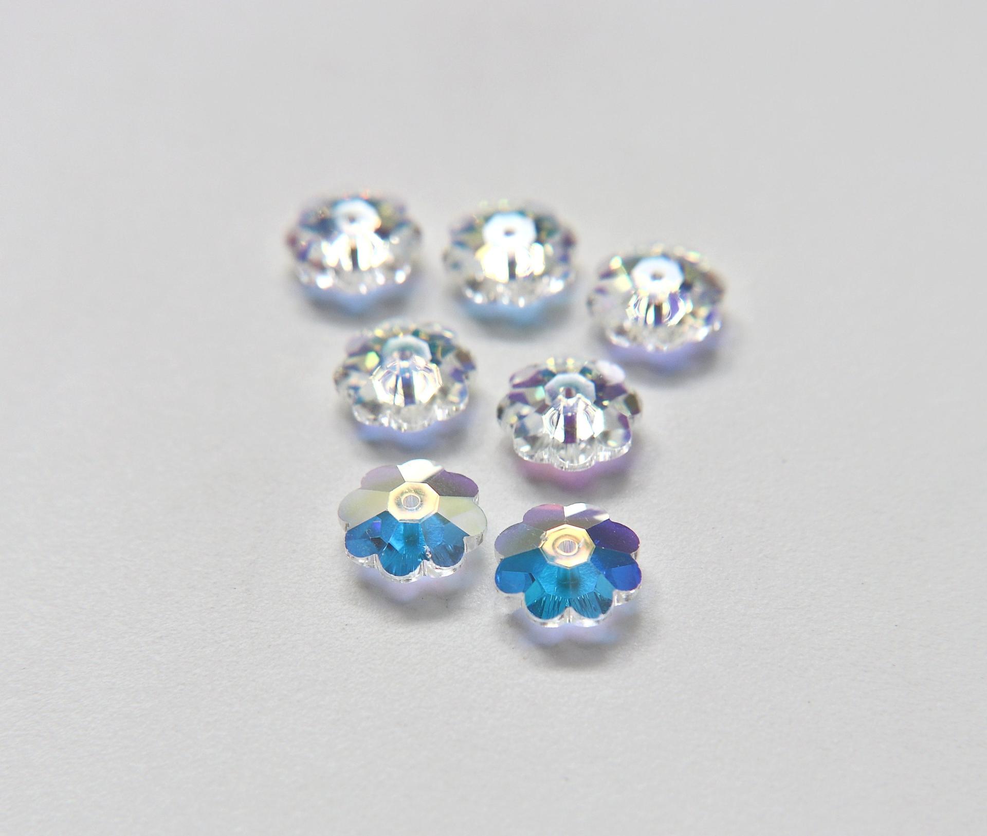 12mm Swarovski Crystal Aurore Boreale Unfoiled 3700 Marguerite Lochrose Margarita Flower Beads jewelry making Vintage finding