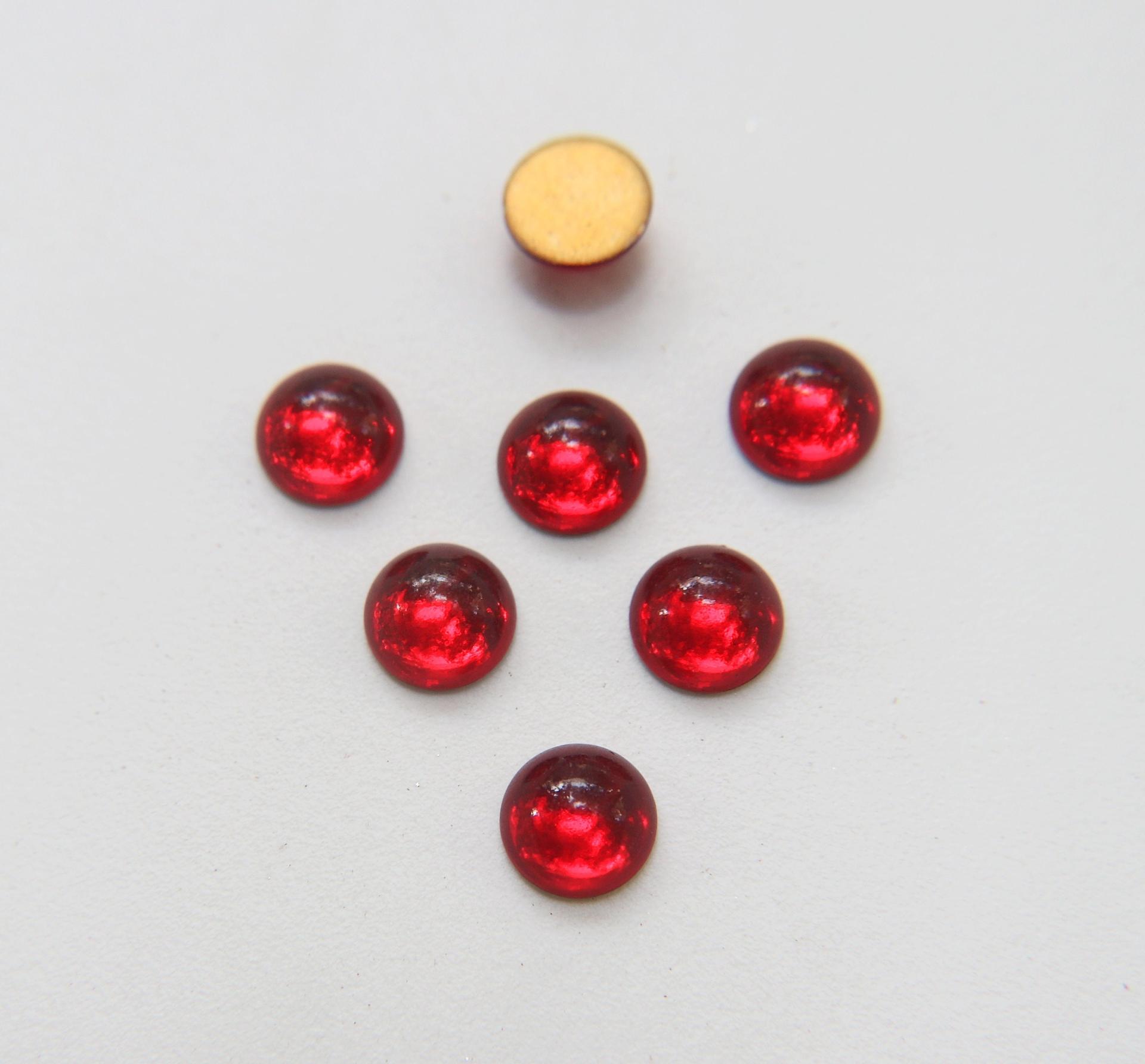 11 mm Swarovski Round Cabochon Cabs foiled Light Siam Article # 2090/4 Vintage Flat Back 2/6/36/72/144 Pieces