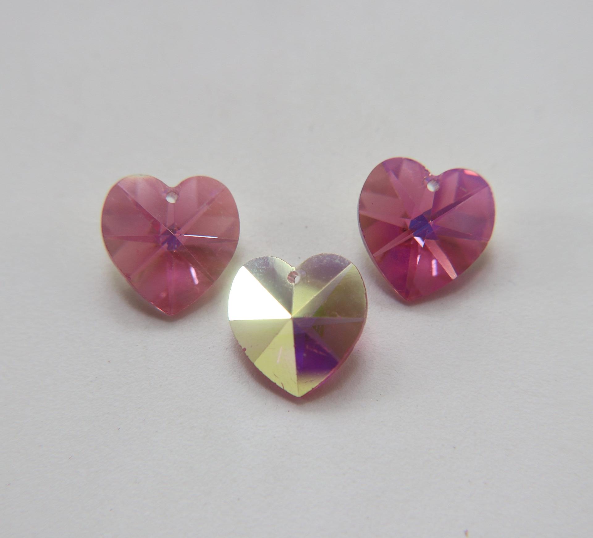 18 MM Swarovski Crystal Heart Pendant Beads 6202 Crystal drops in vintage findings jewelry making dangles decoration