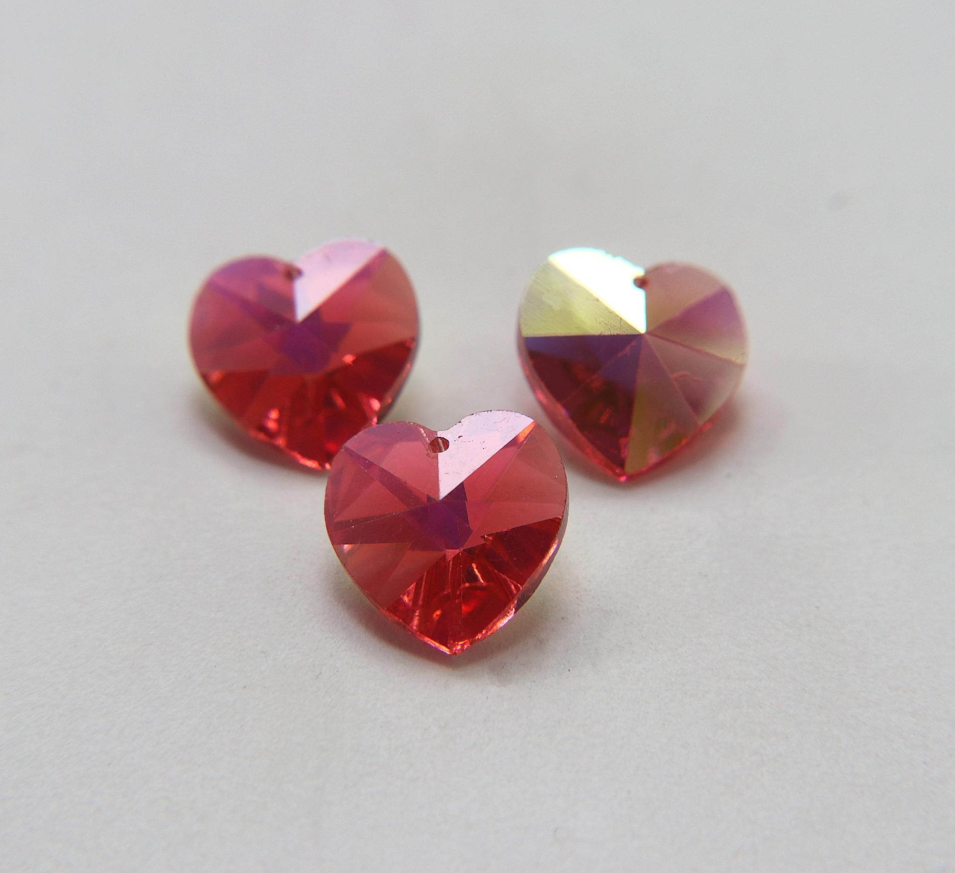 18 MM Swarovski Crystal Heart Pendant Beads 6202 Crystal drops in vintage findings jewelry making dangles decoration