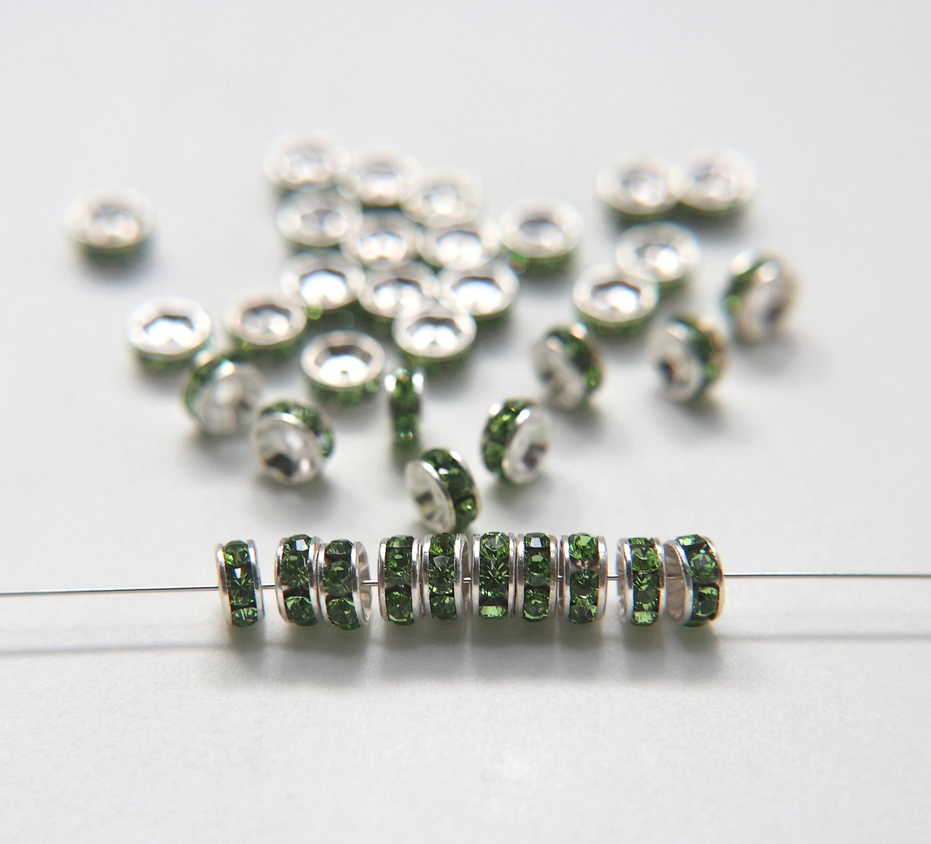 Swarovski Spacer Rondelle 177506 6mm Metal findings vintage components jewelry making craft supplies decorations