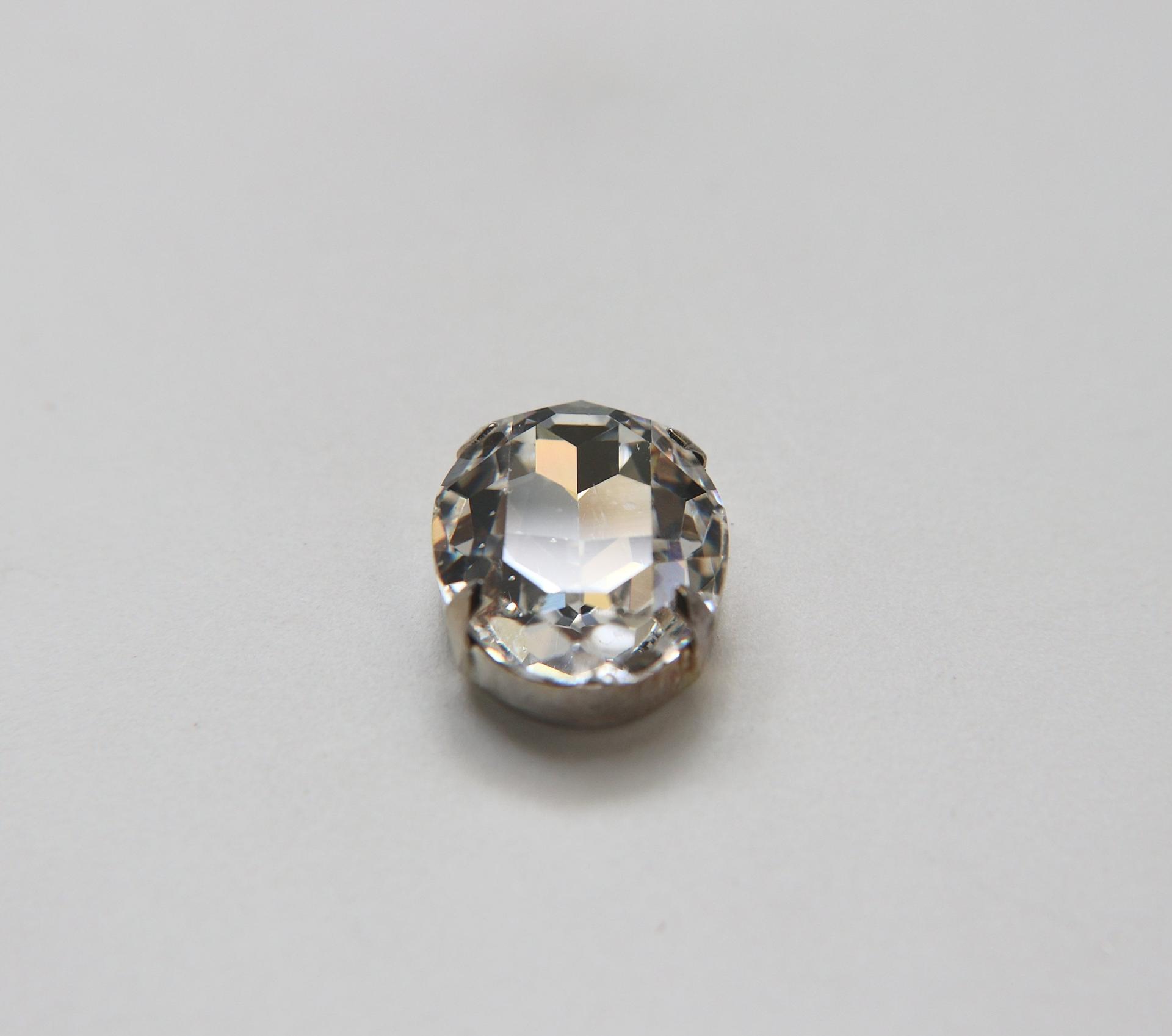 Swarovski 30x22 mm Oval 4127 Crystal Silver Vintage Clips Sewon 4 hole embroidery materials sewing jewelry making craft vintage supplies