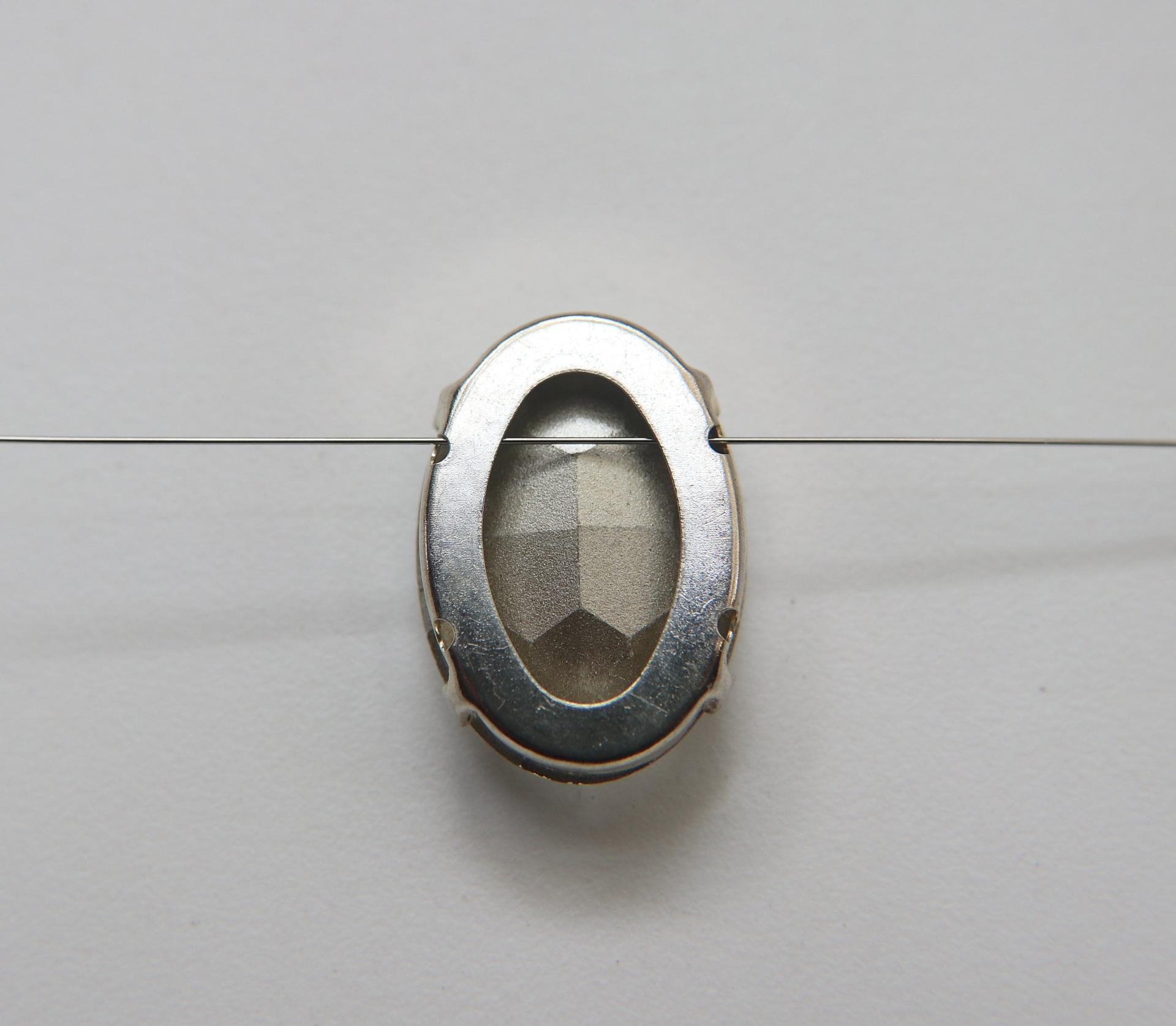 Swarovski 30x22 mm Oval 4127 Crystal Silver Vintage Clips Sewon 4 hole embroidery materials sewing jewelry making craft vintage supplies